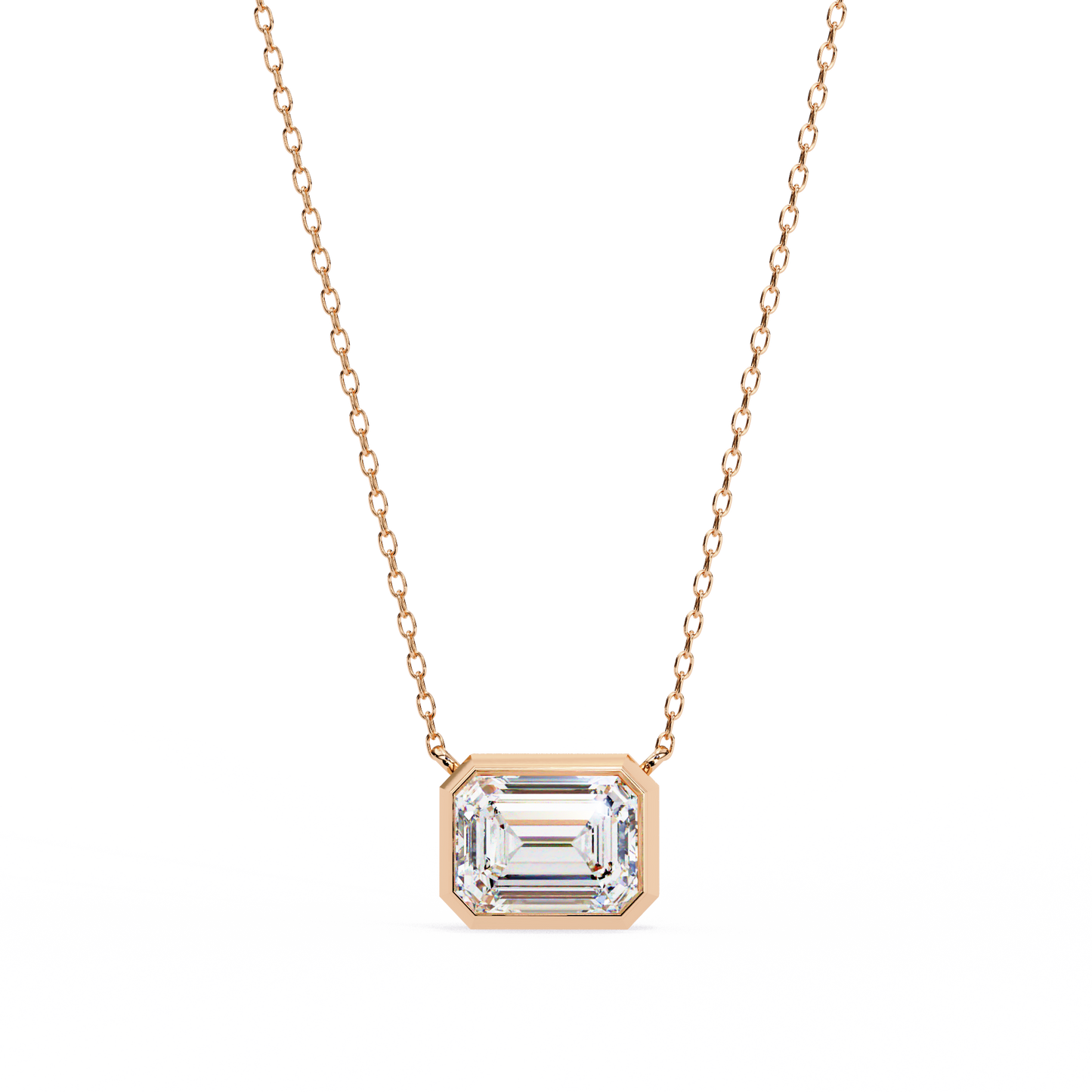 Emerald Cut Solitaire Necklace