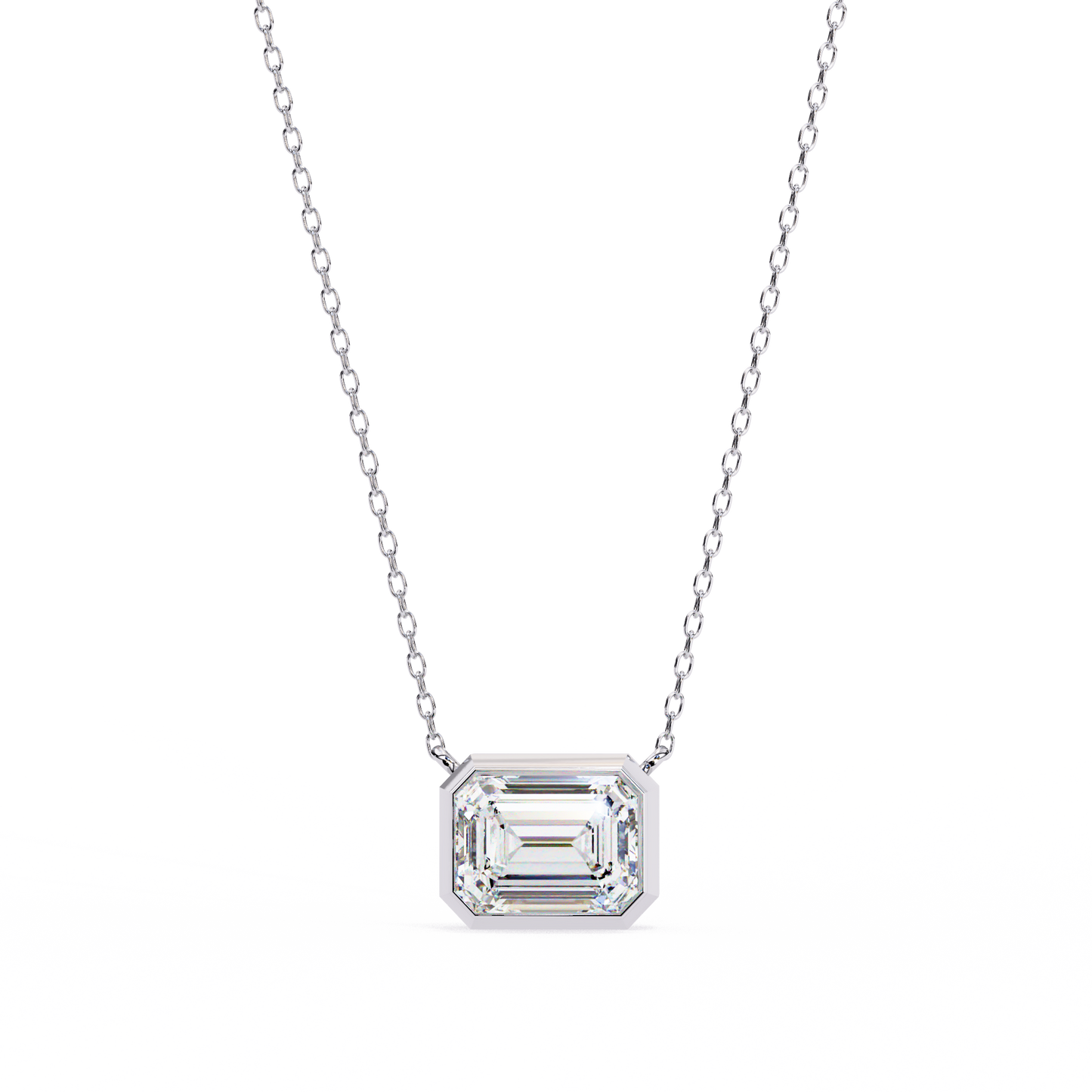 Emerald Cut Solitaire Necklace