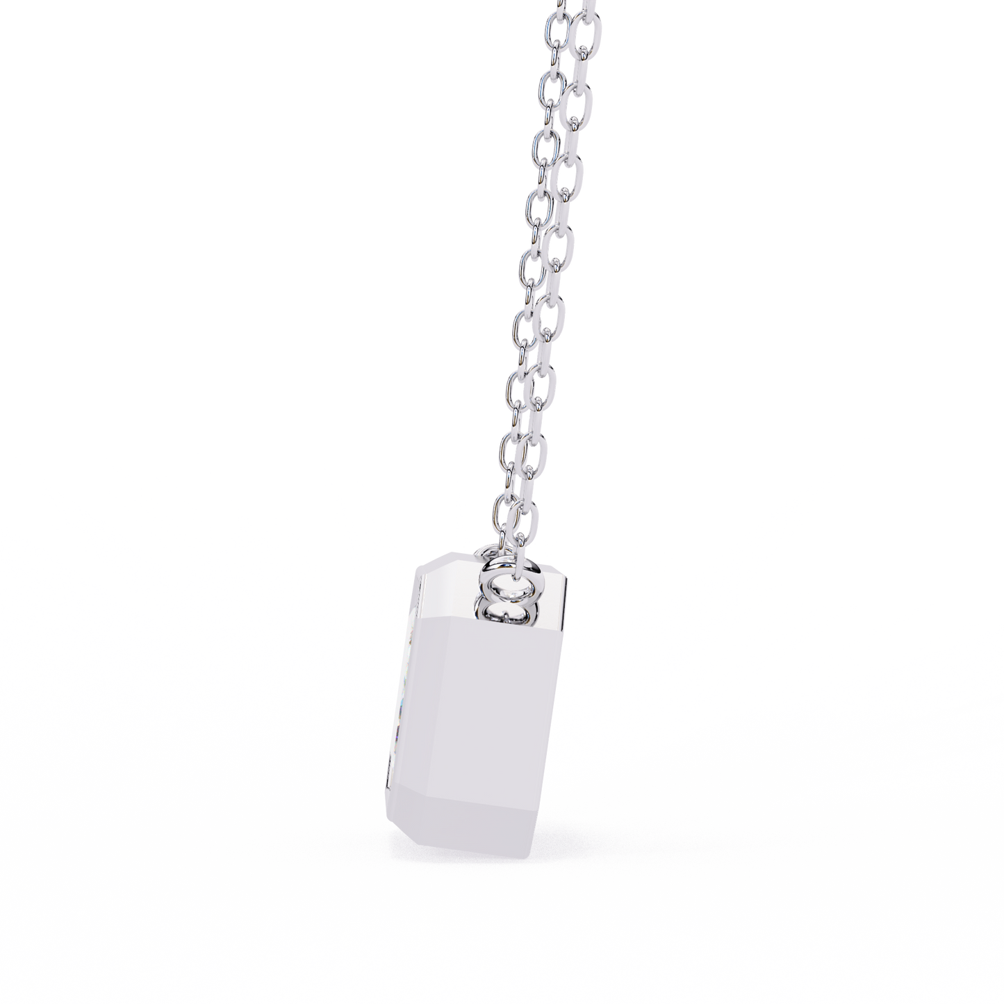 Emerald Cut Solitaire Necklace