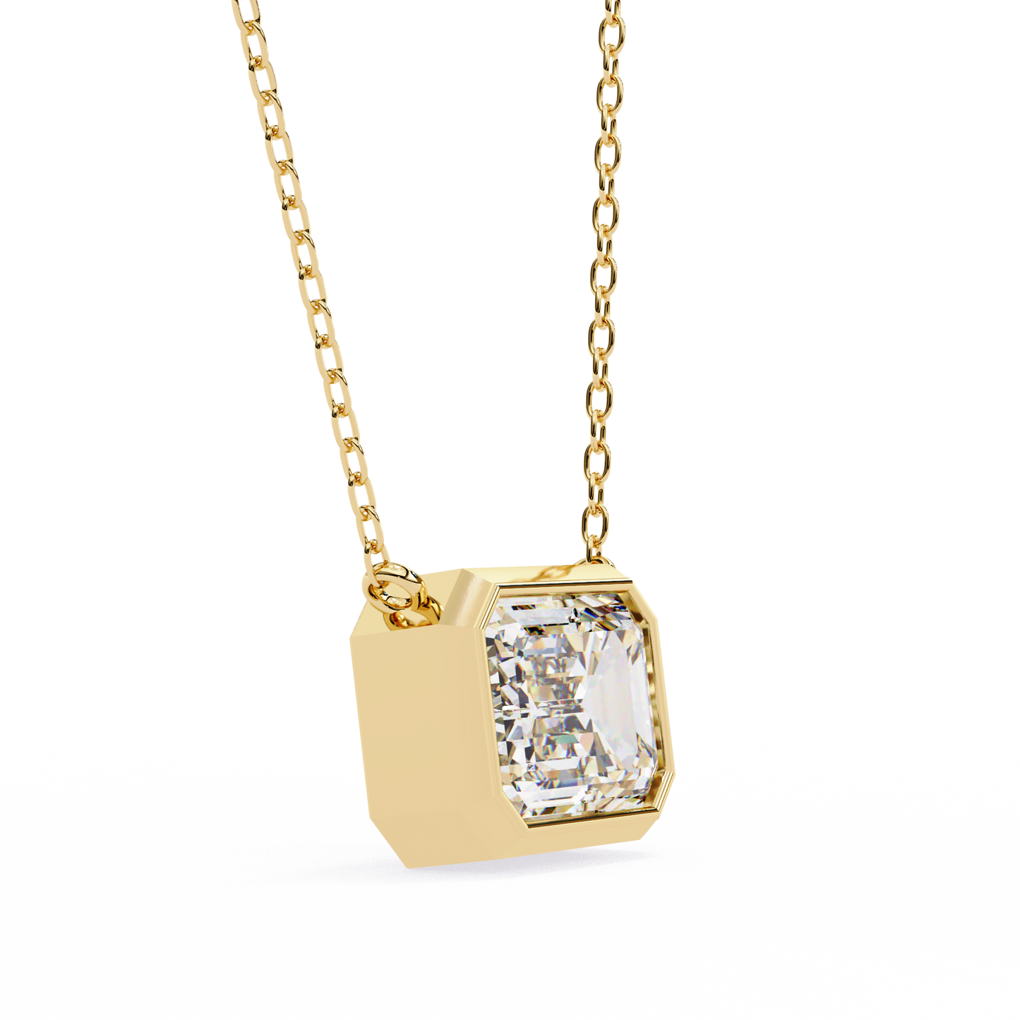 Emerald Cut Solitaire Necklace