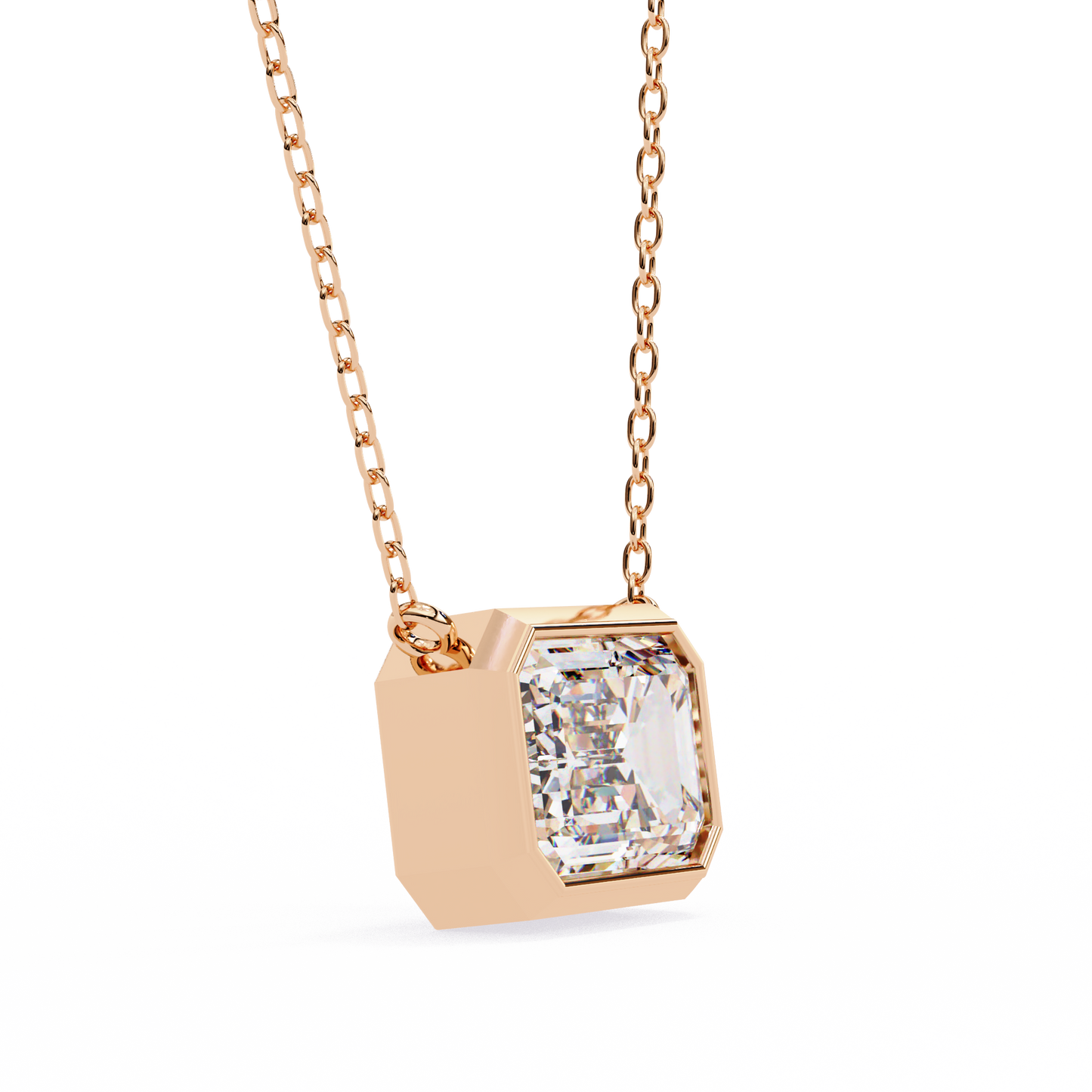 Emerald Cut Solitaire Necklace