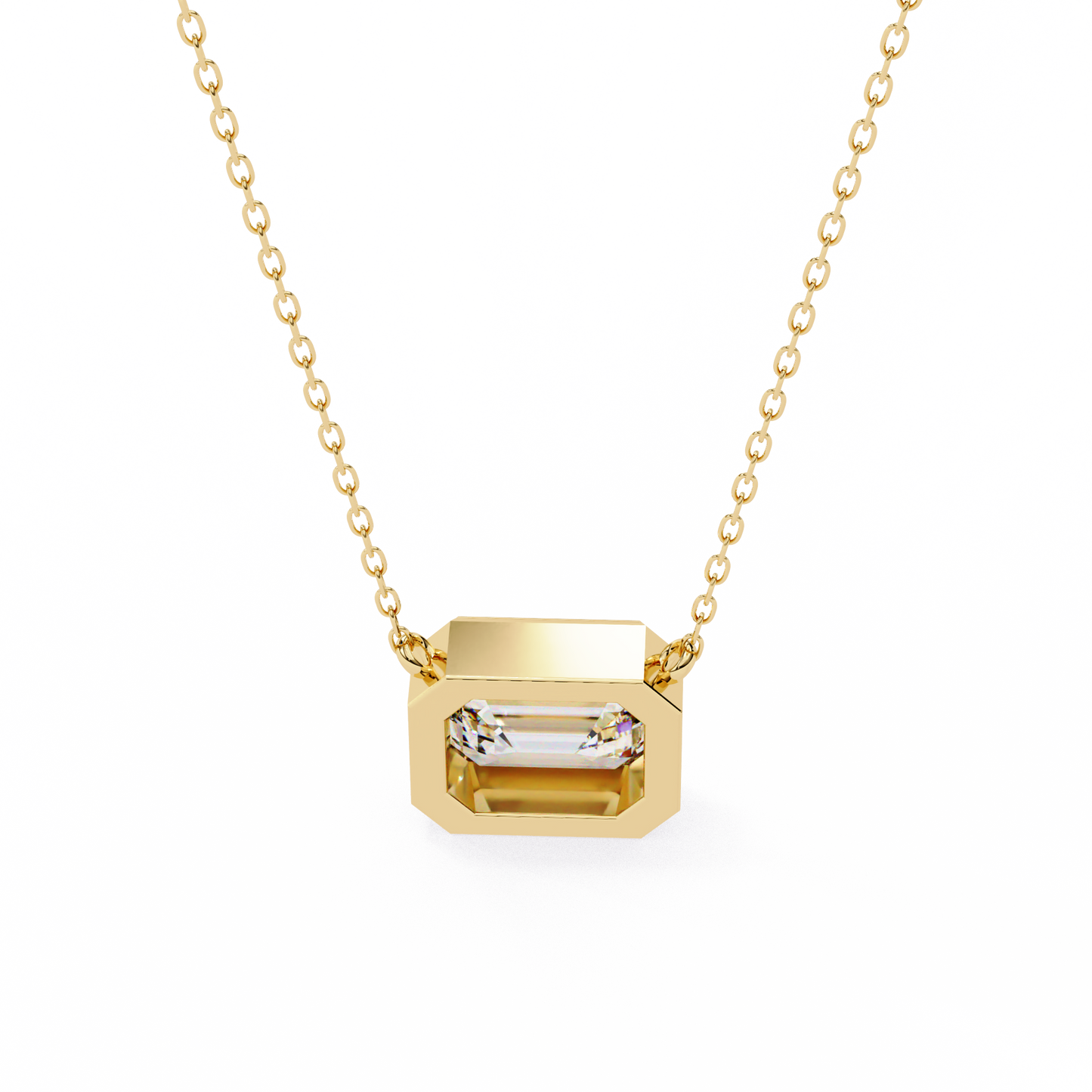 Emerald Cut Solitaire Necklace