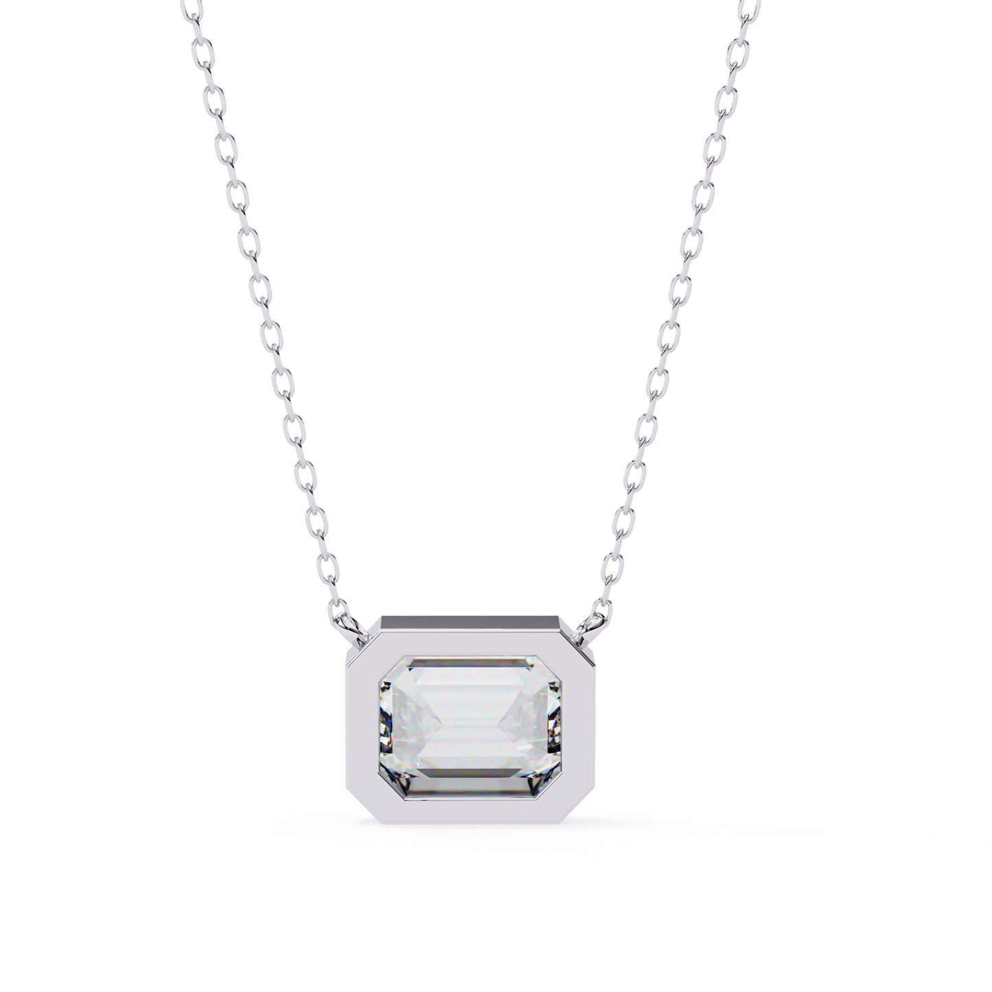 Emerald Cut Solitaire Necklace