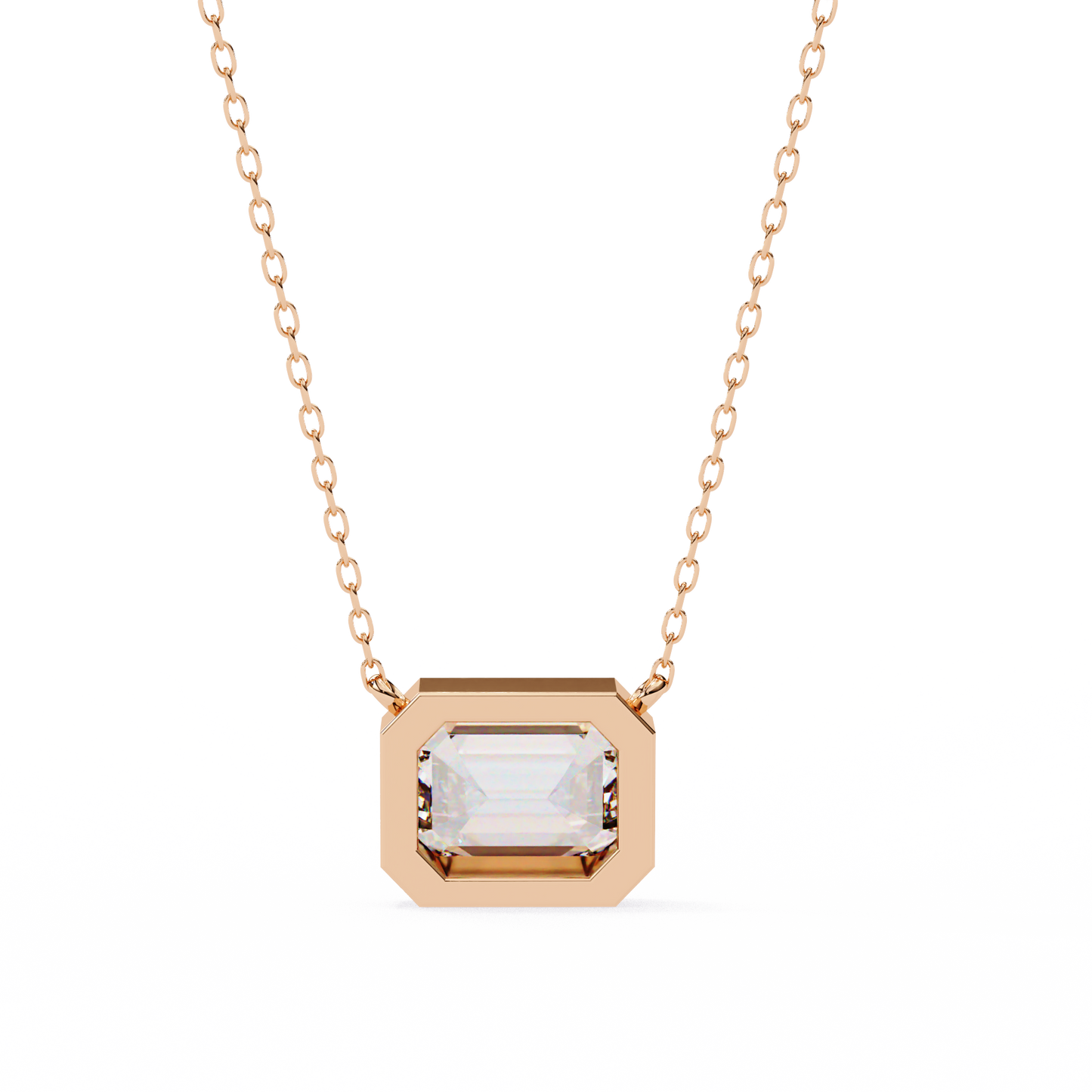 Emerald Cut Solitaire Necklace