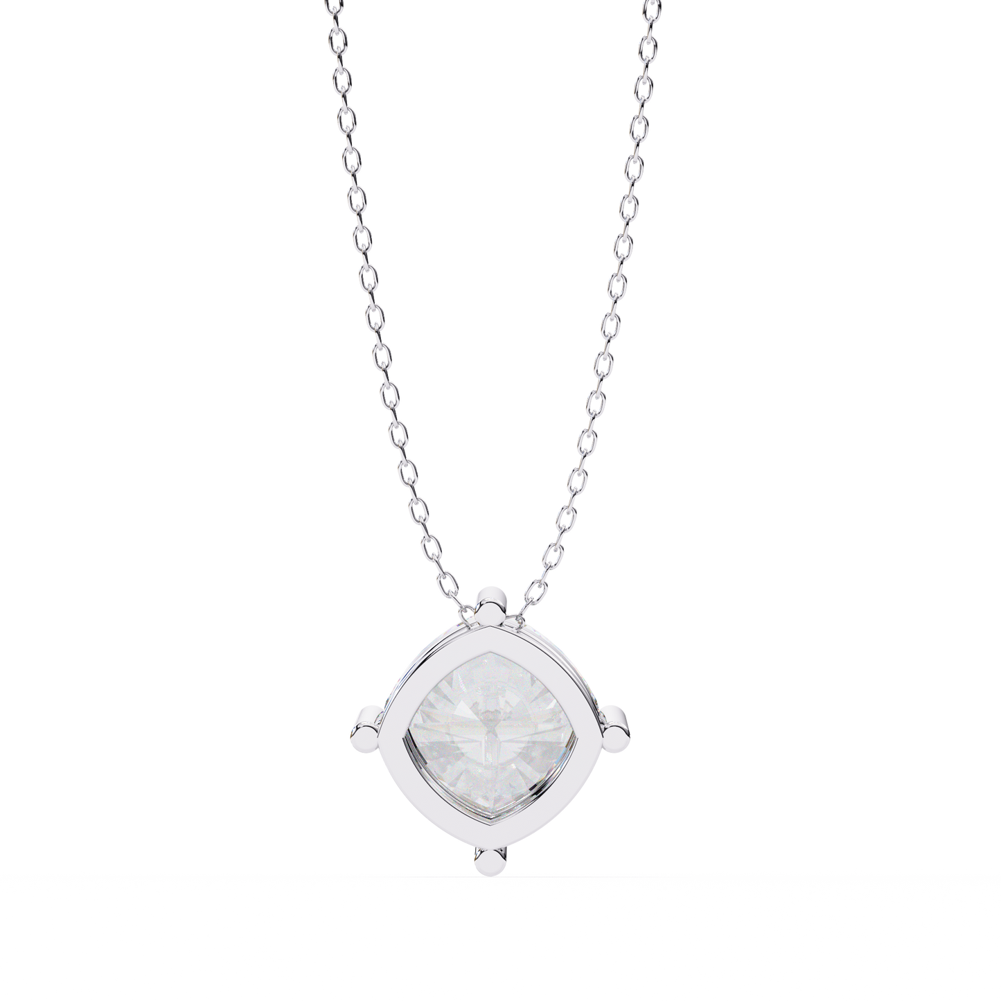 Minimalist Cushion Cut Necklace | Floating Solitaire Pendant