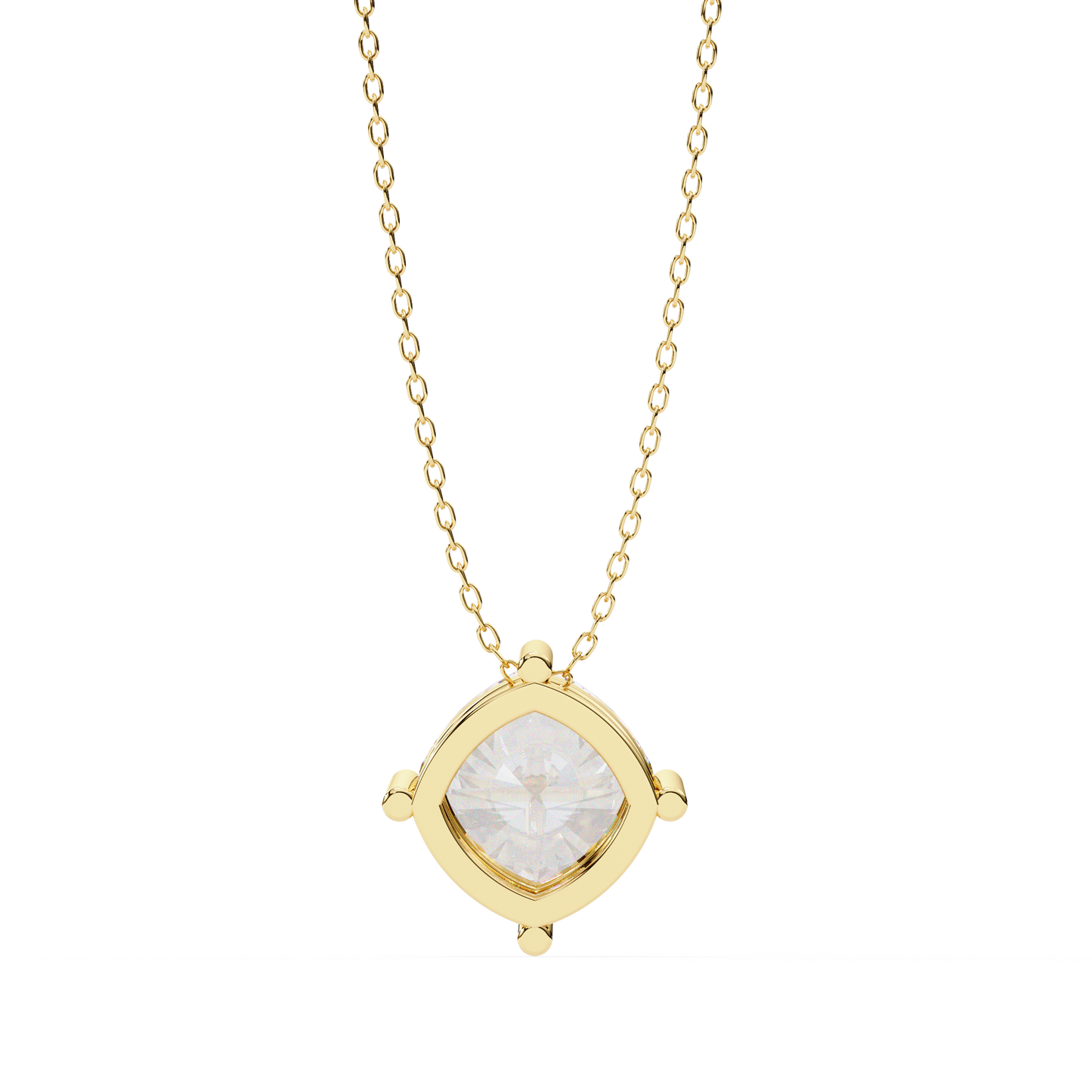Minimalist Cushion Cut Necklace | Floating Solitaire Pendant