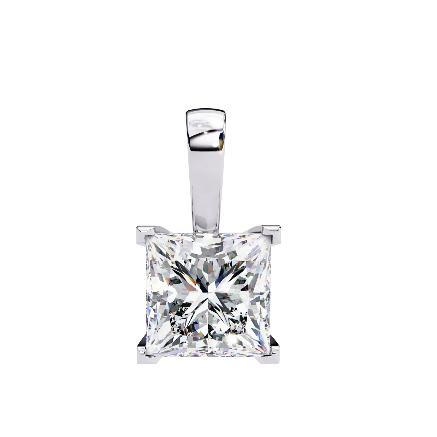 Princess Cut Diamond Solitaire Pendant