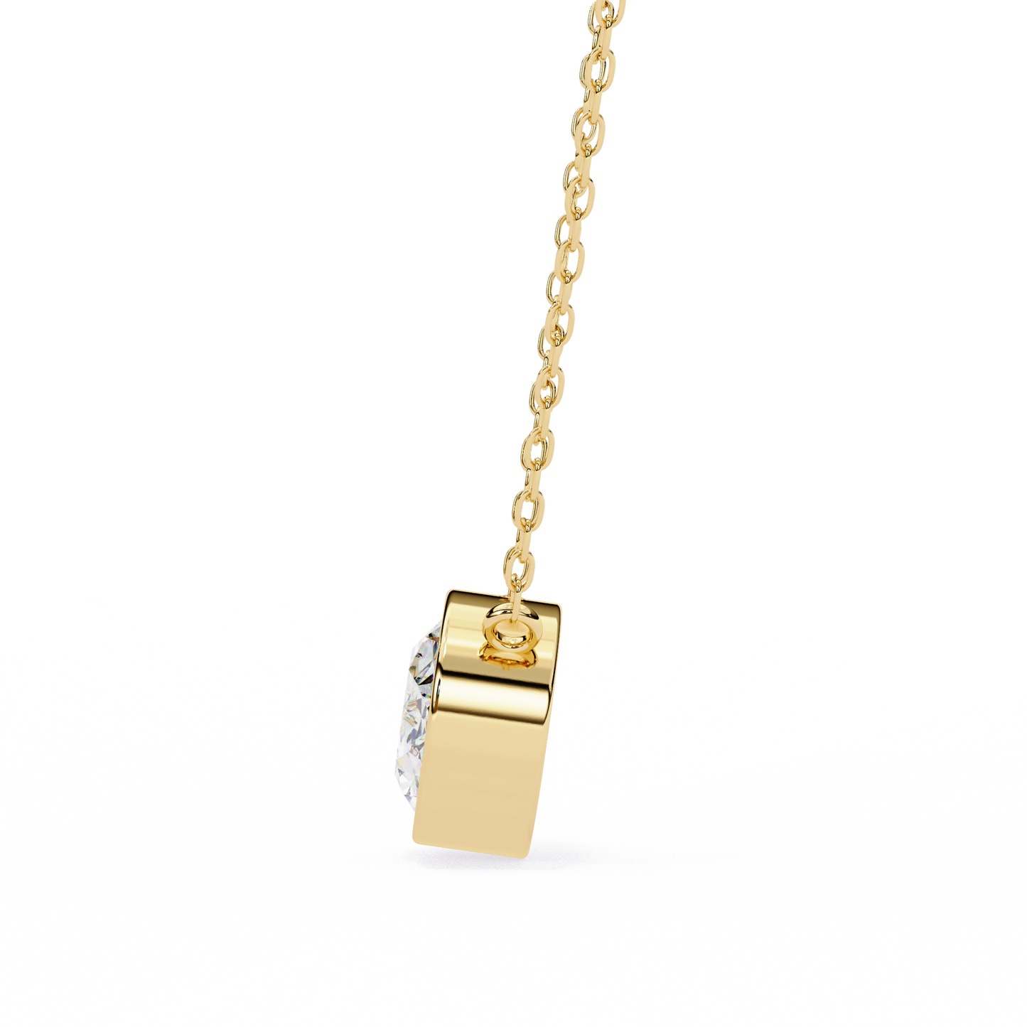Sideways Oval Bezel Set Pendent