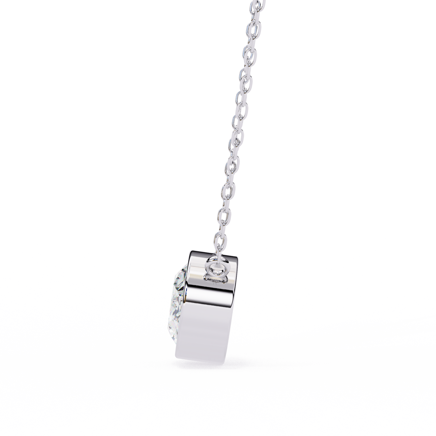 Sideways Oval Bezel Set Pendent