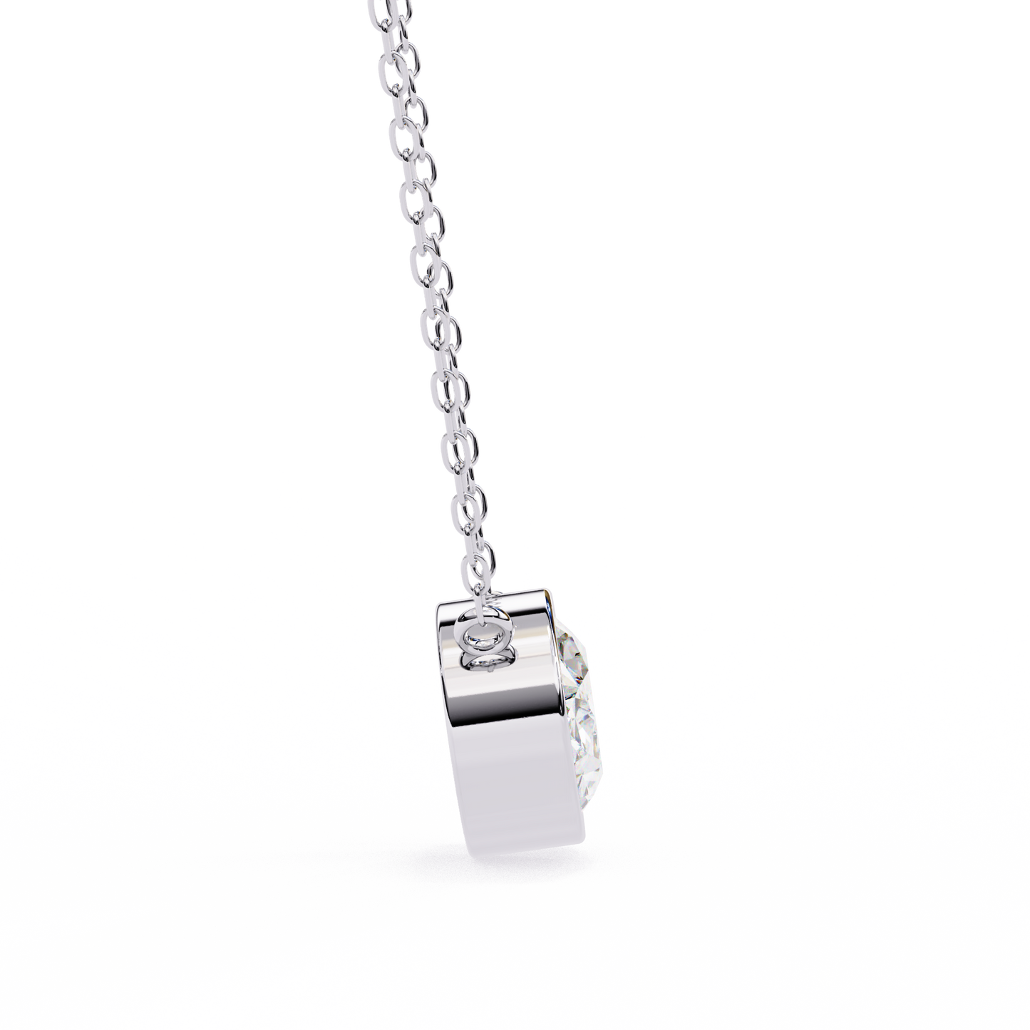 Sideways Oval Bezel Set Pendent
