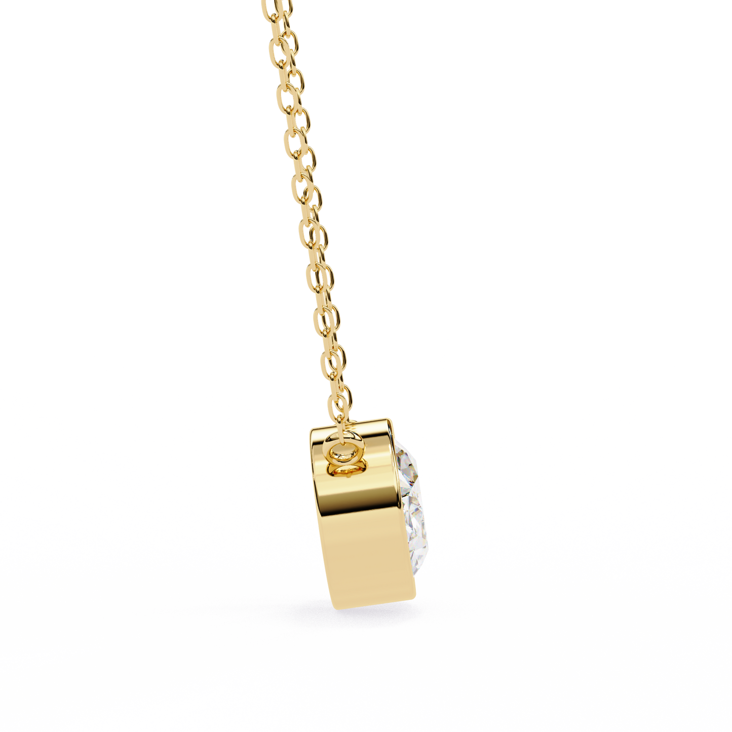 Sideways Oval Bezel Set Pendent