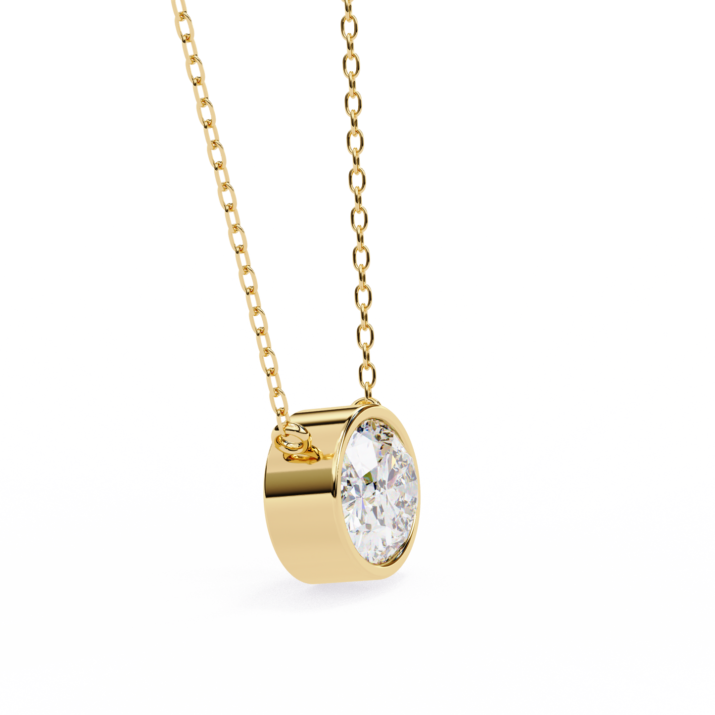 Sideways Oval Bezel Set Pendent
