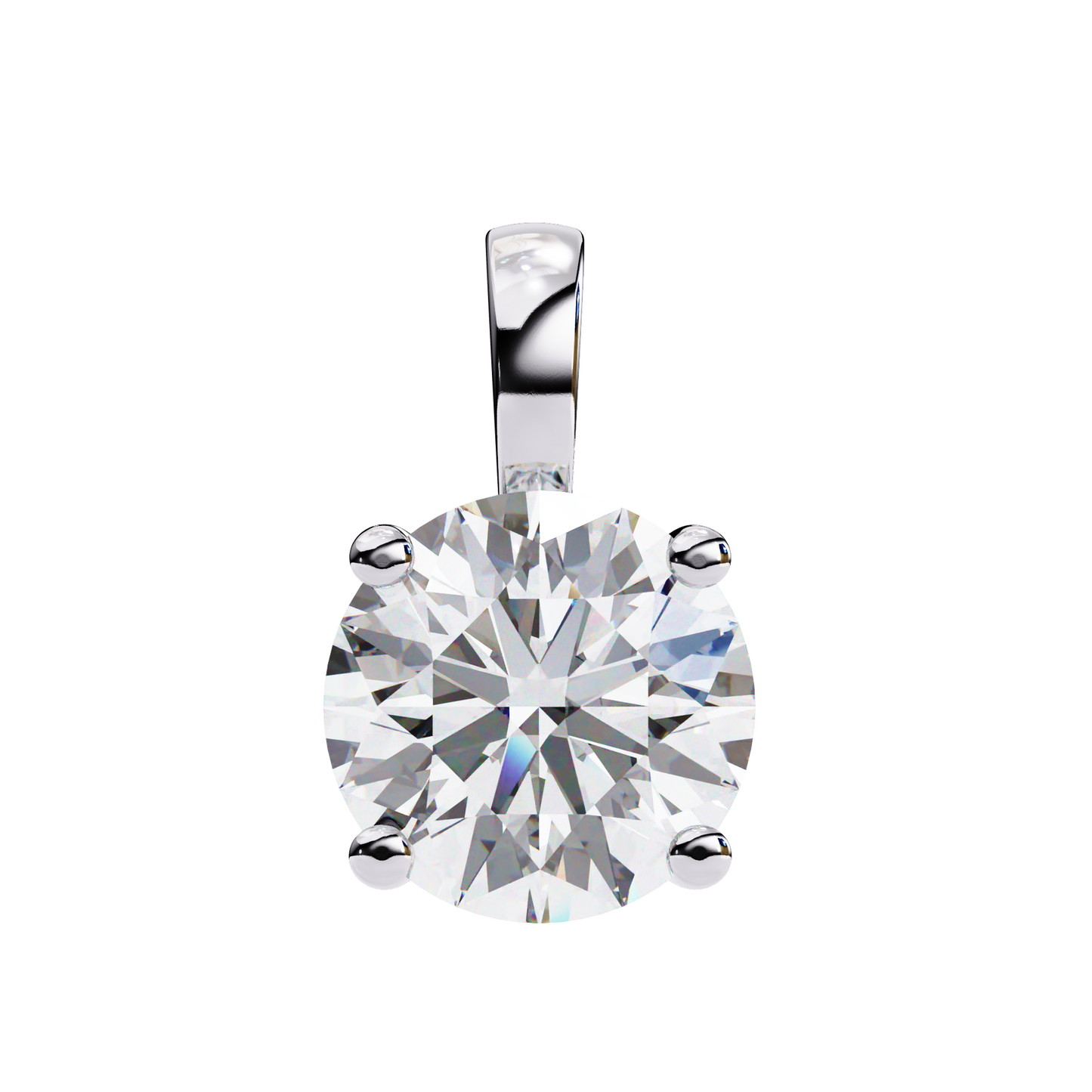 Floating Solitaire Diamond Necklace | Modern Round Pendant