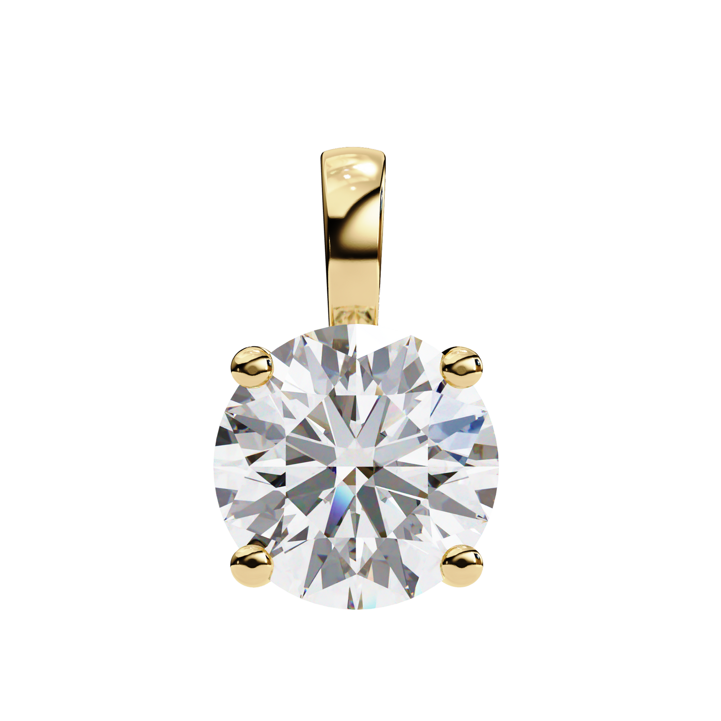 Floating Solitaire Diamond Necklace | Modern Round Pendant