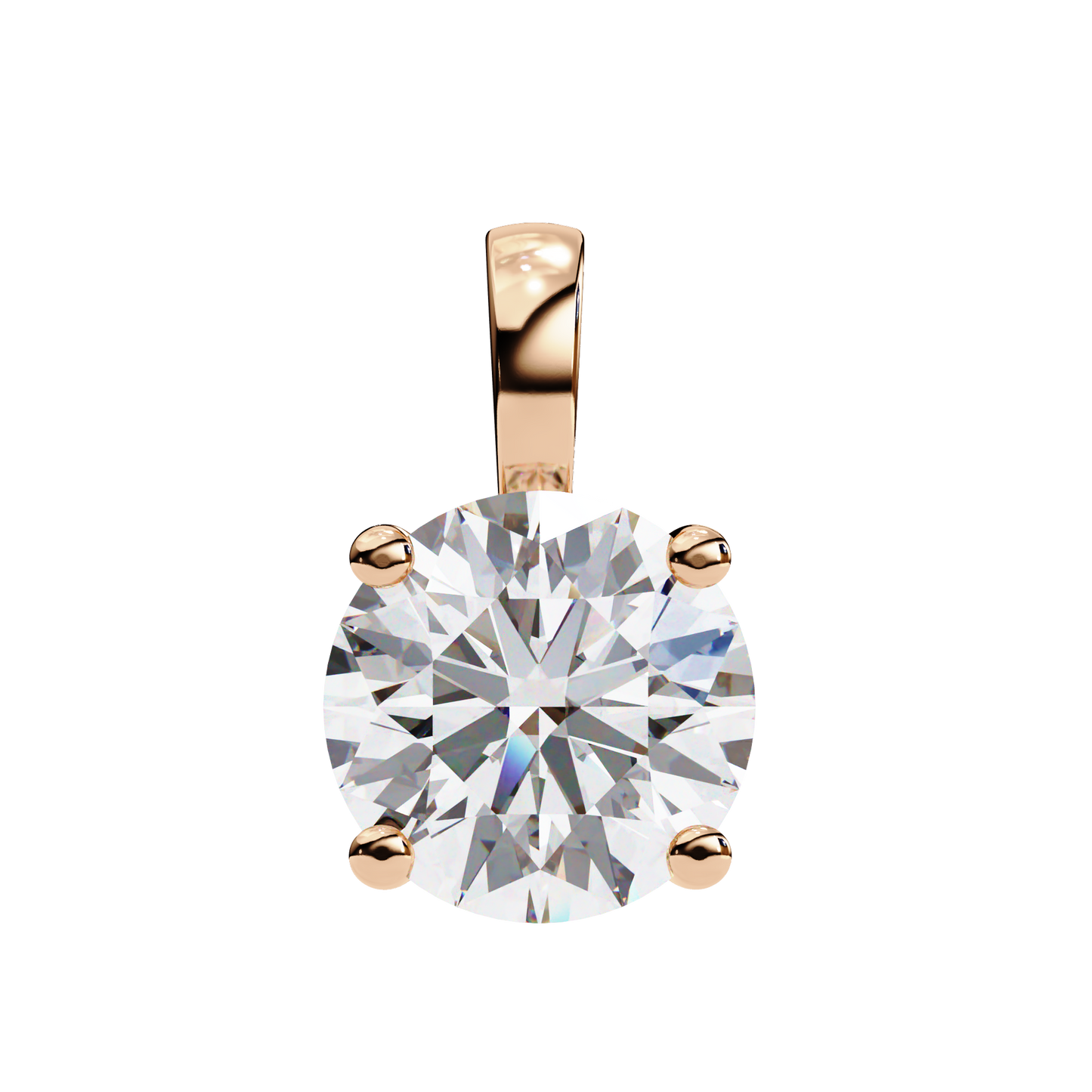 Floating Solitaire Diamond Necklace | Modern Round Pendant