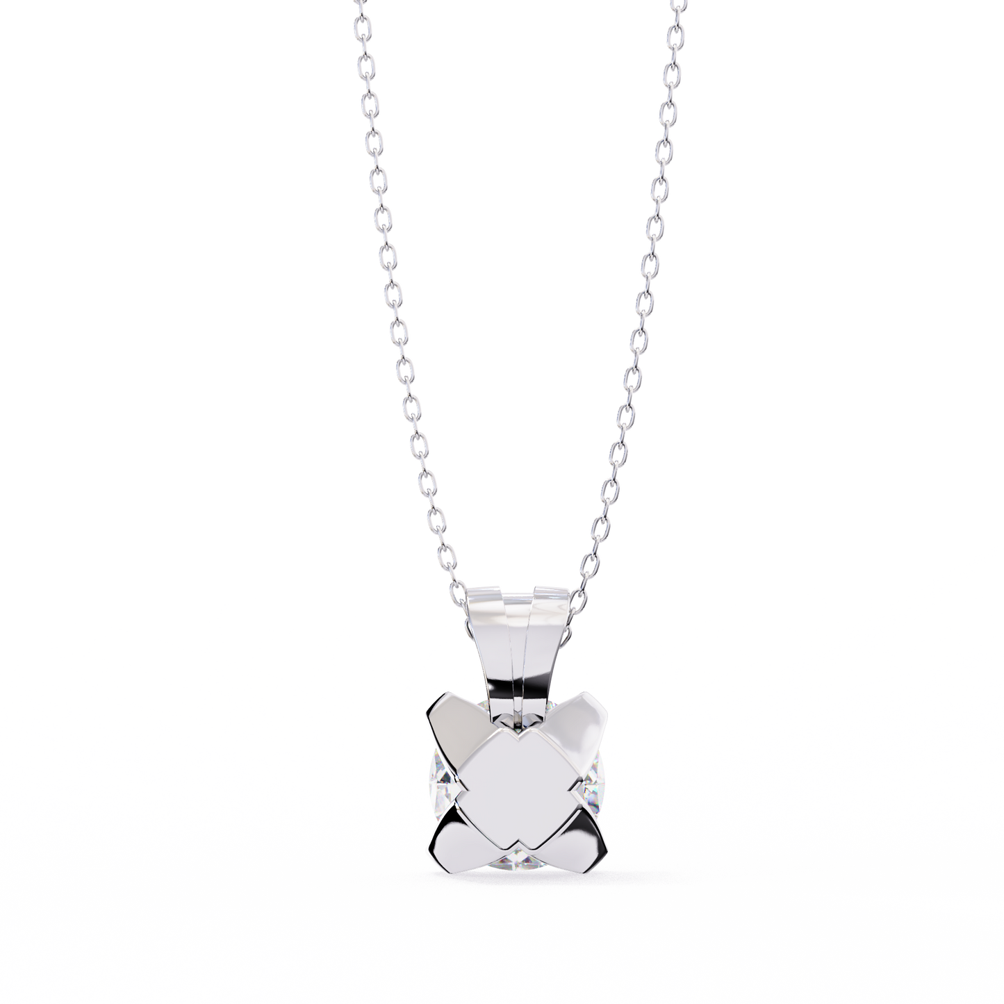 Classic 4-Prong Solitaire Necklace | Round Diamond Pendant for Women