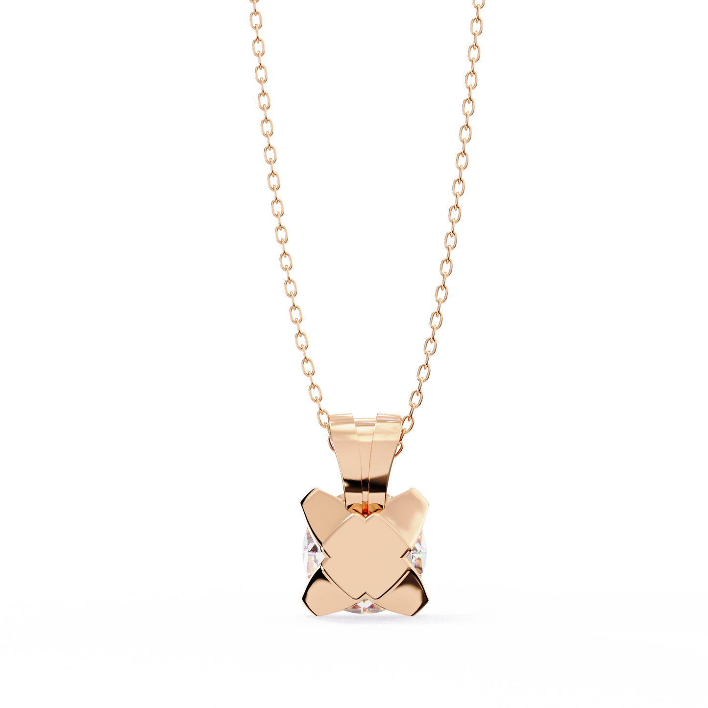 Classic 4-Prong Solitaire Necklace | Round Diamond Pendant for Women