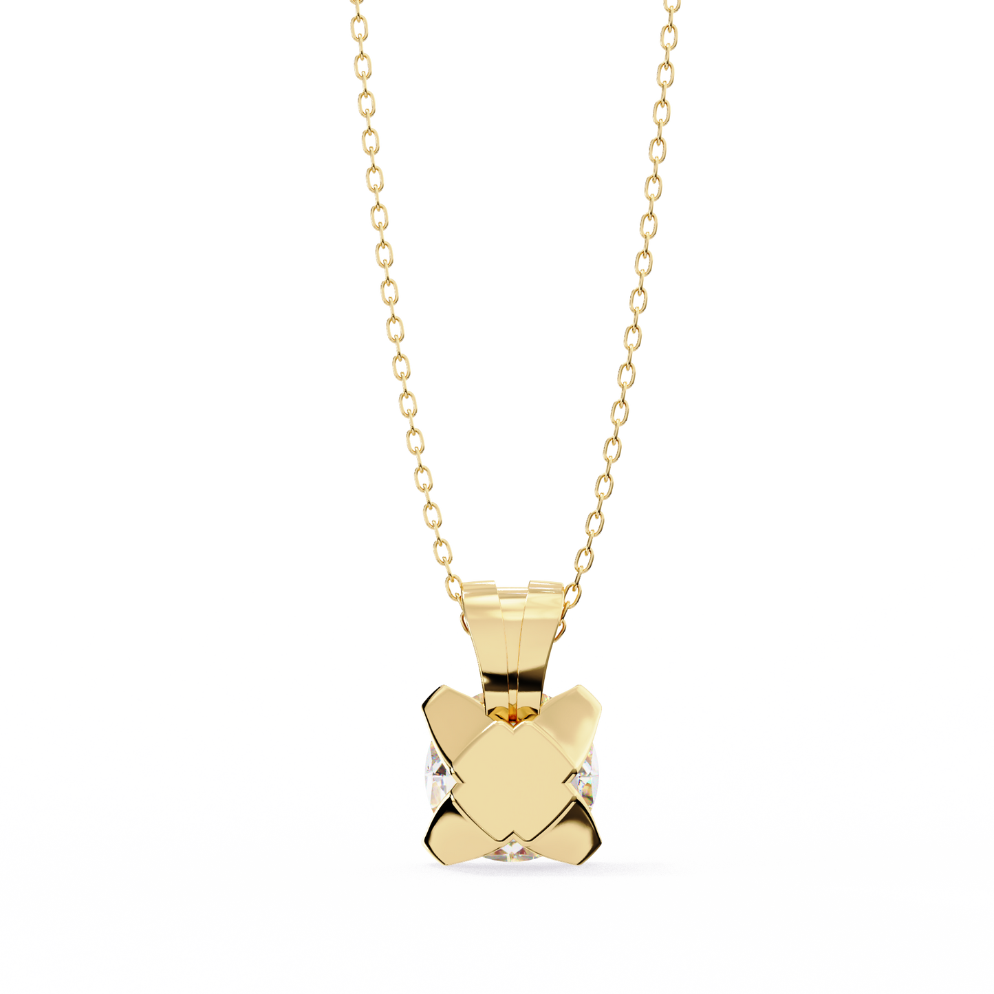 Classic 4-Prong Solitaire Necklace | Round Diamond Pendant for Women