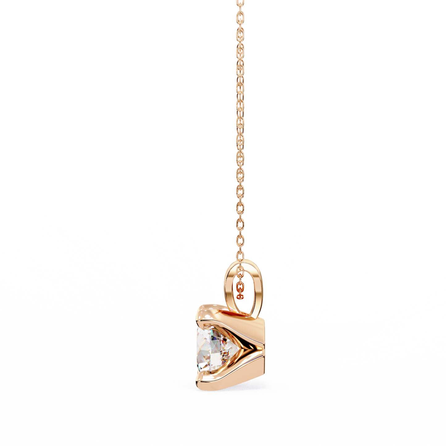 Classic 4-Prong Solitaire Necklace | Round Diamond Pendant for Women