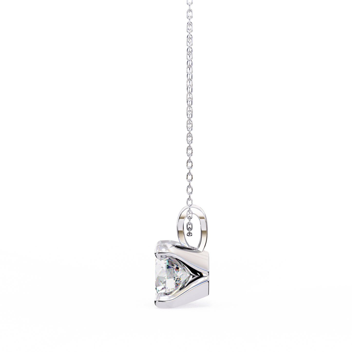 Classic 4-Prong Solitaire Necklace | Round Diamond Pendant for Women