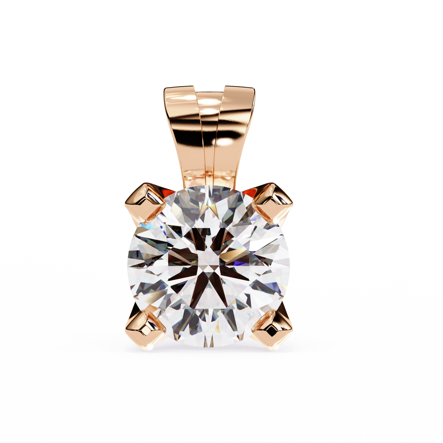 Classic 4-Prong Solitaire Necklace | Round Diamond Pendant for Women