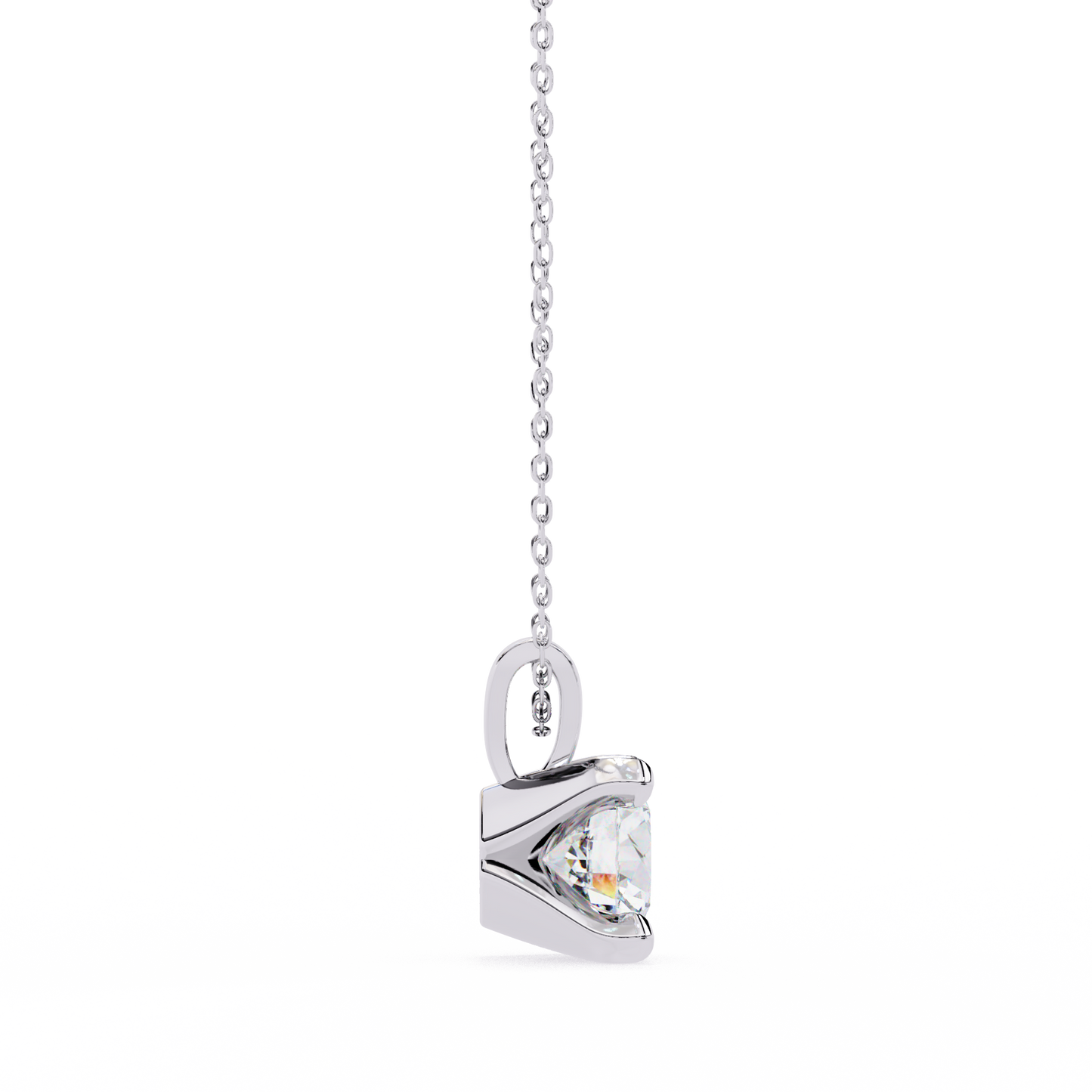 Classic 4-Prong Solitaire Necklace | Round Diamond Pendant for Women