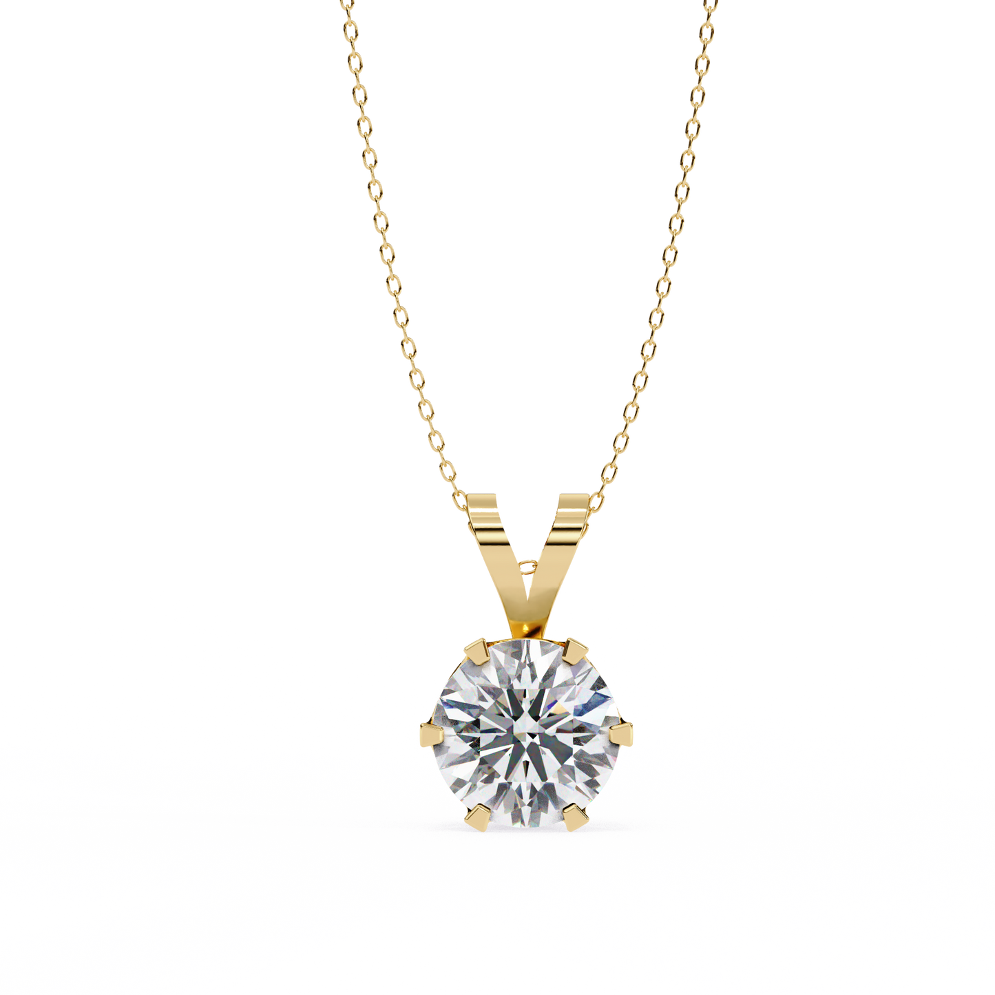 Classic Solitaire Pendant with 6-Prong Setting