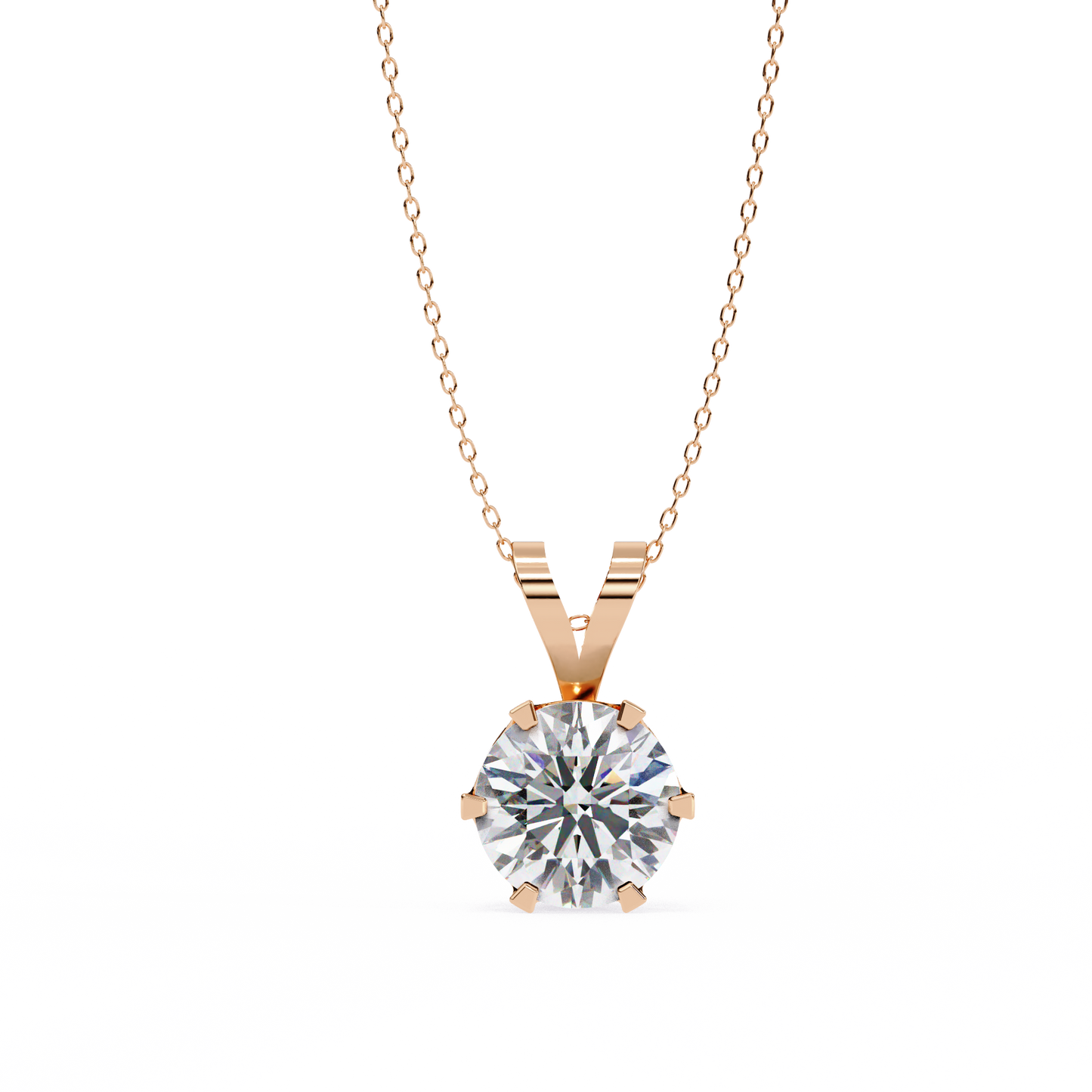 Classic Solitaire Pendant with 6-Prong Setting