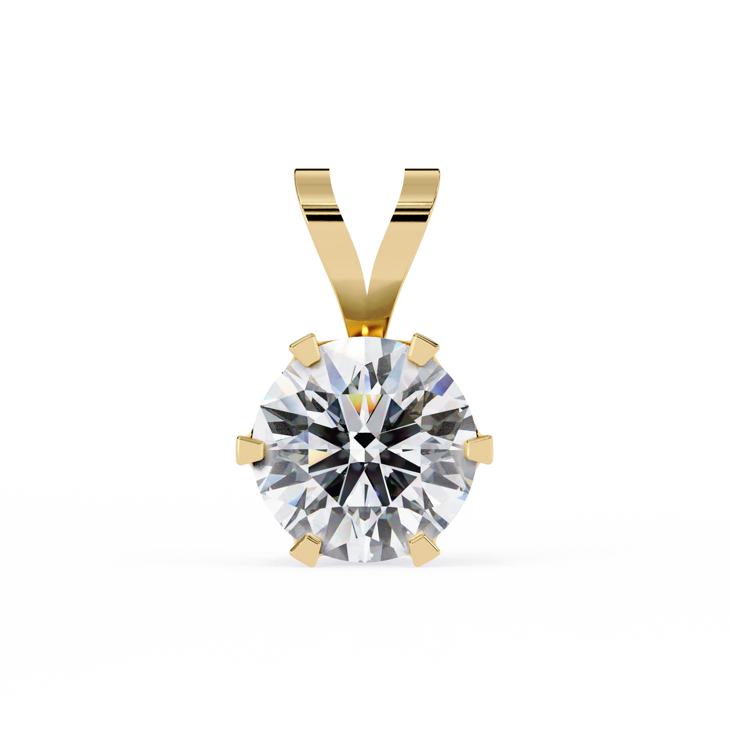 Classic Solitaire Pendant with 6-Prong Setting