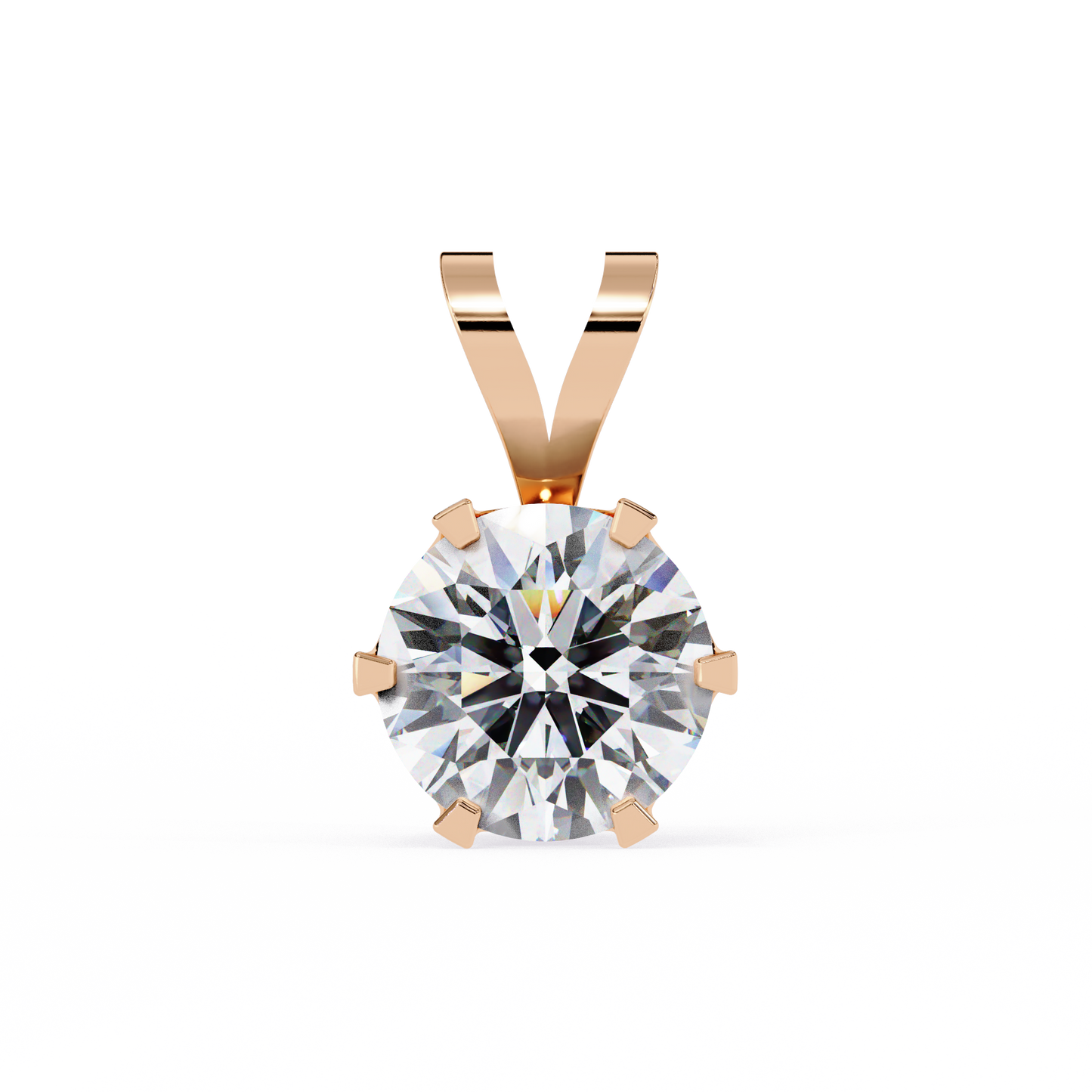 Classic Solitaire Pendant with 6-Prong Setting