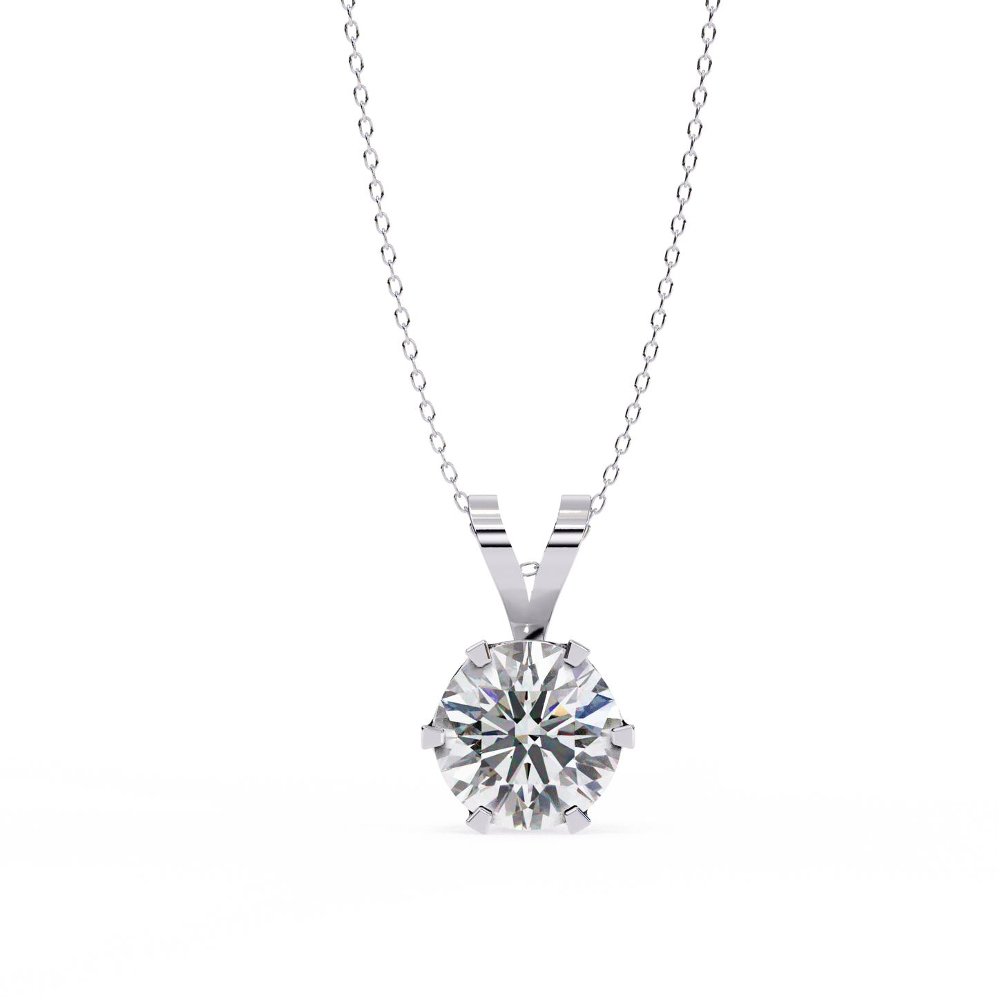Classic Solitaire Pendant with 6-Prong Setting