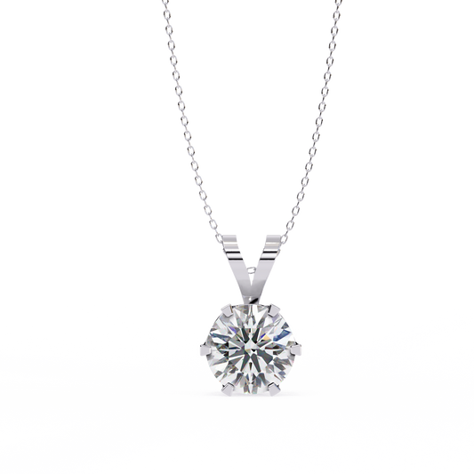 Classic Solitaire Pendant with 6-Prong Setting