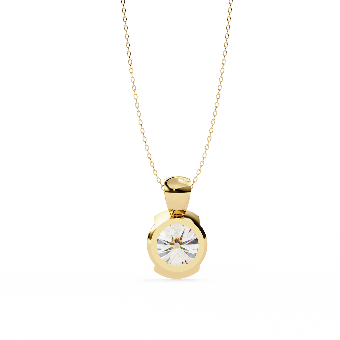 Solitaire Diamond Necklace | Classic Round Pendant for Women