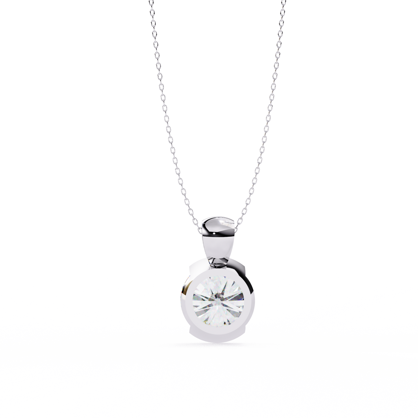 Solitaire Diamond Necklace | Classic Round Pendant for Women