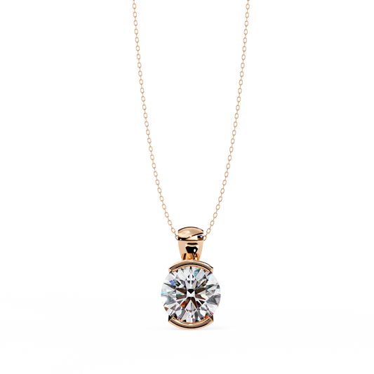 Solitaire Diamond Necklace | Classic Round Pendant for Women