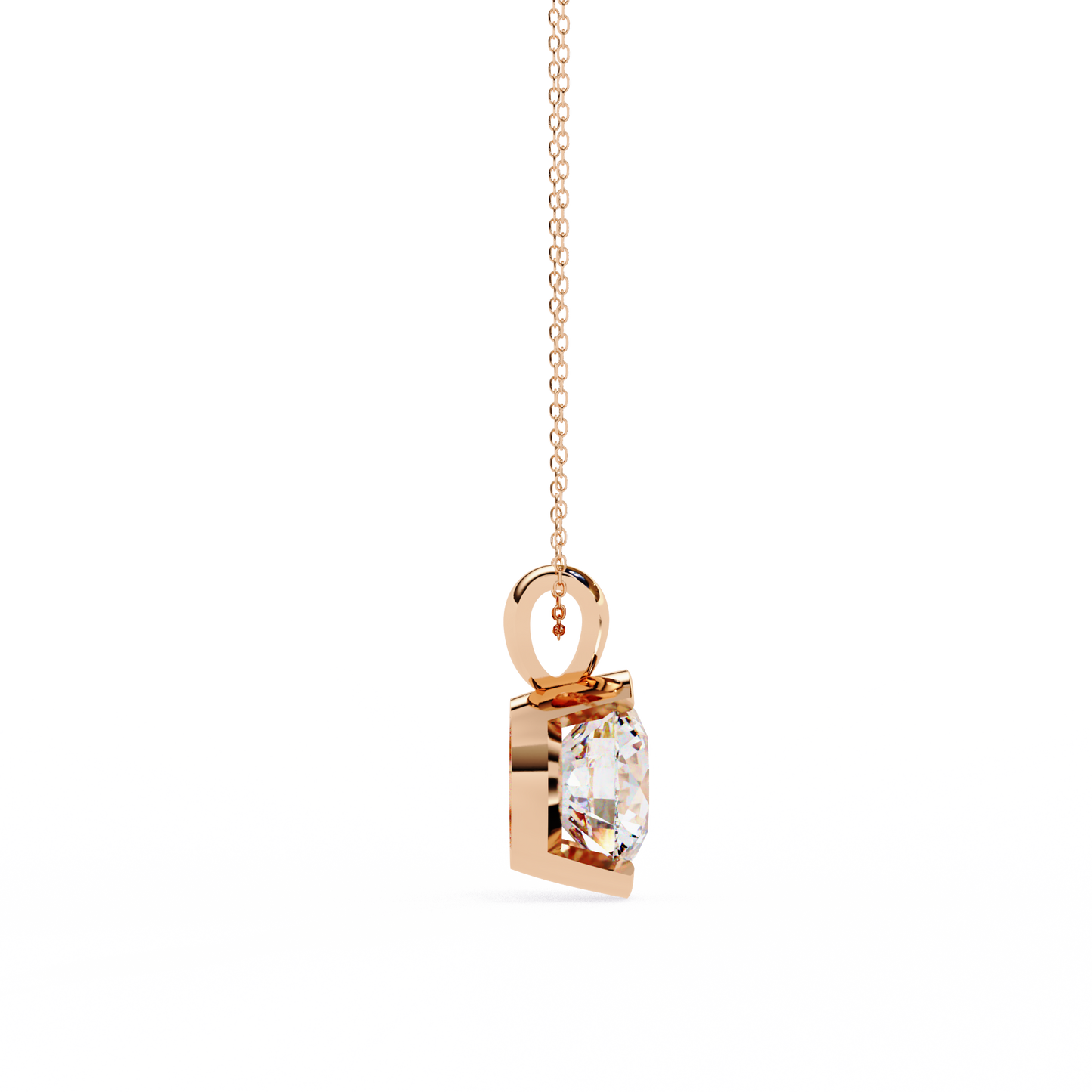 Solitaire Diamond Necklace | Classic Round Pendant for Women
