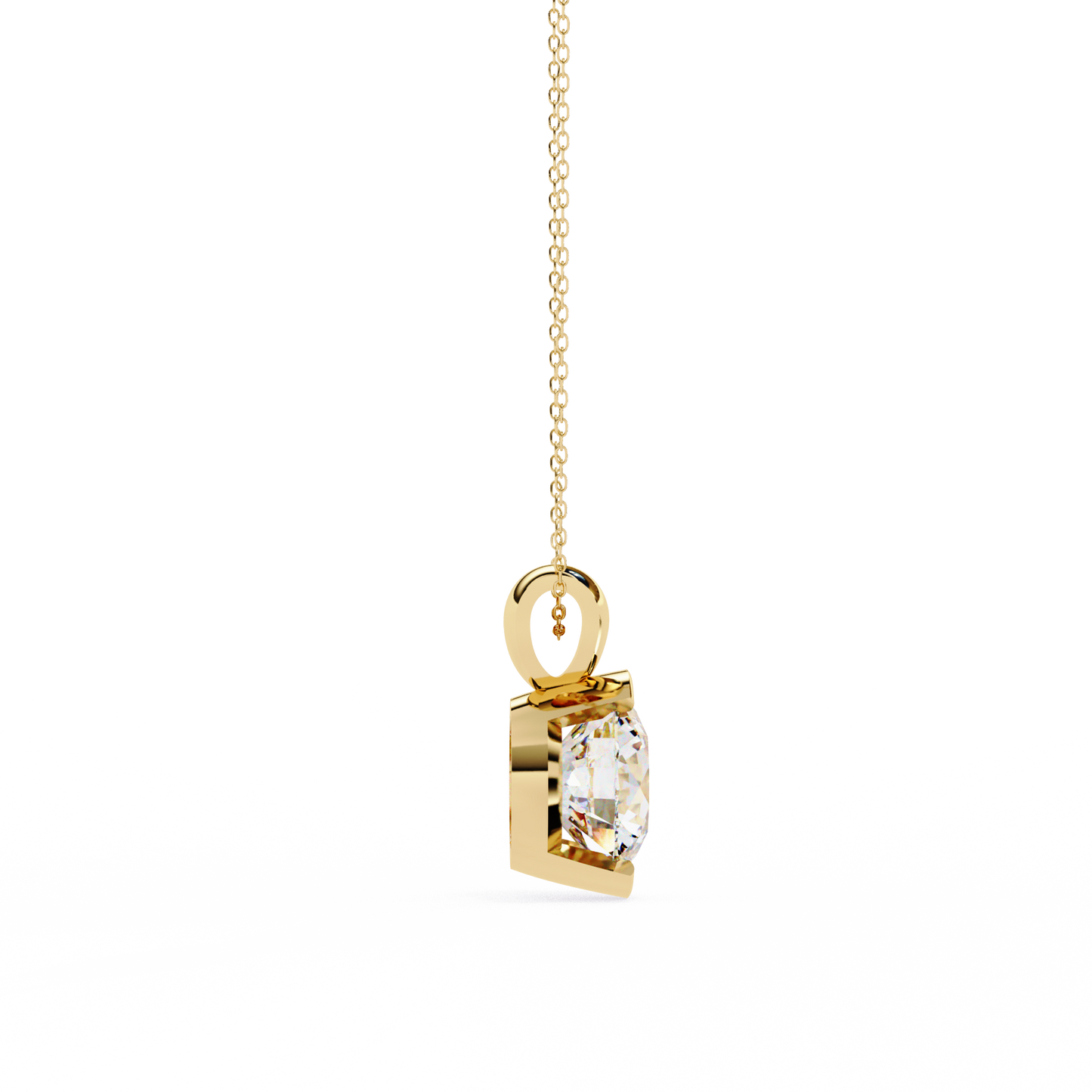 Solitaire Diamond Necklace | Classic Round Pendant for Women