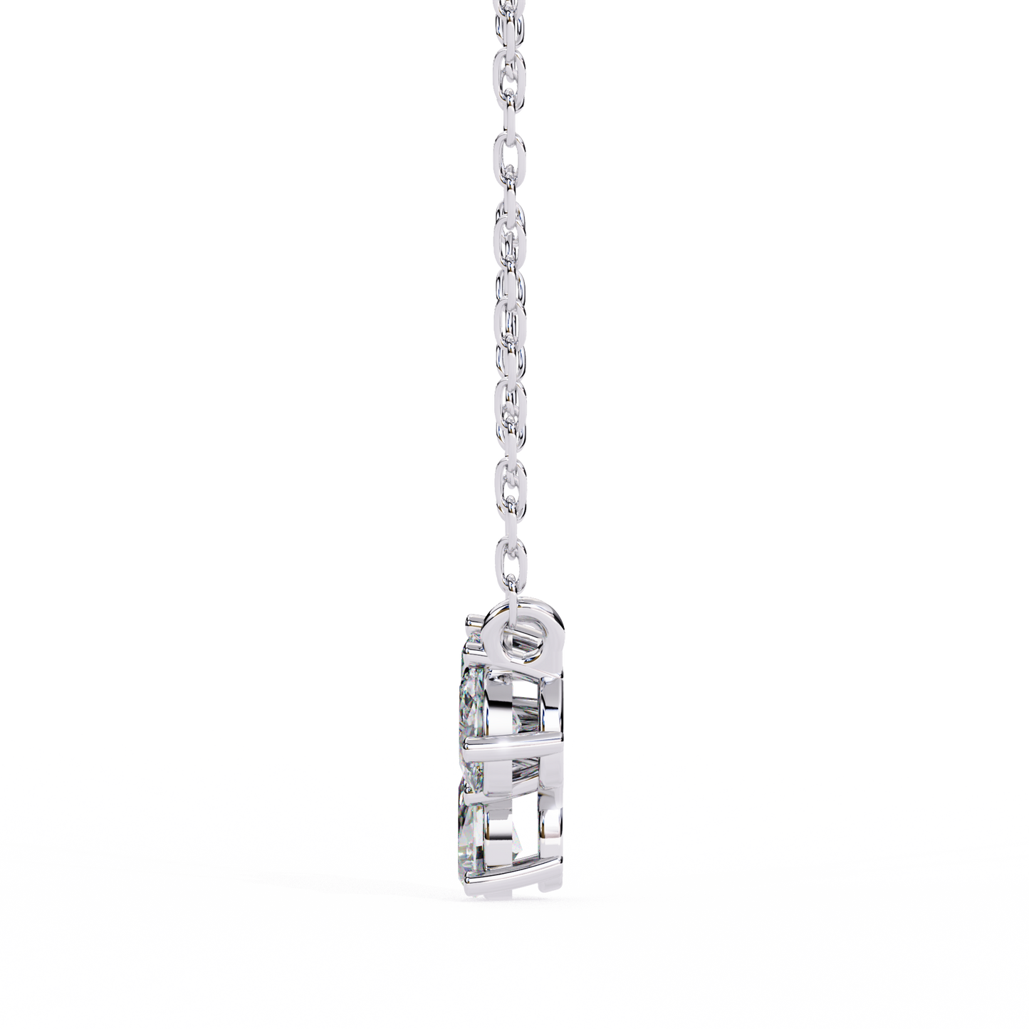Mixed Cut Diamond Cluster Pendant Necklace