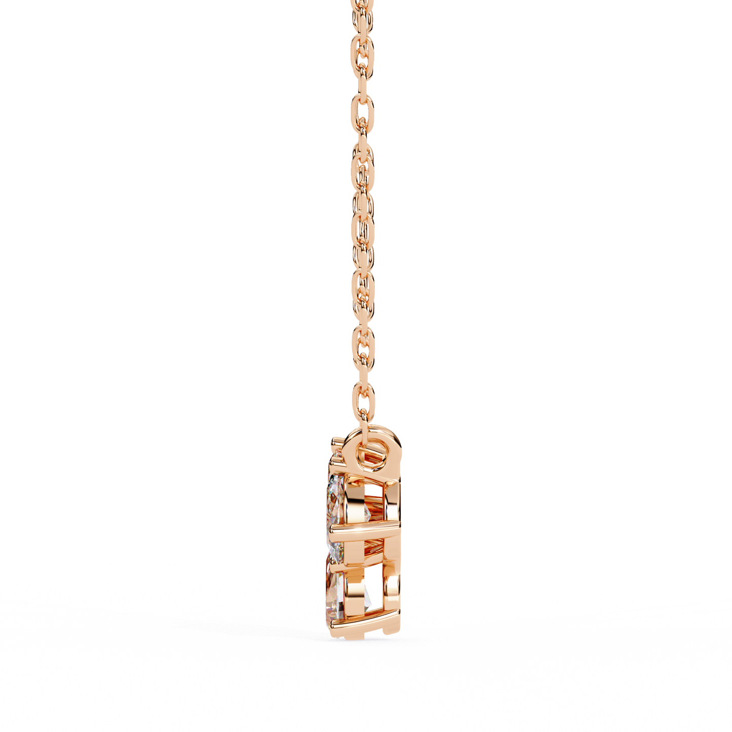 Mixed Cut Diamond Cluster Pendant Necklace