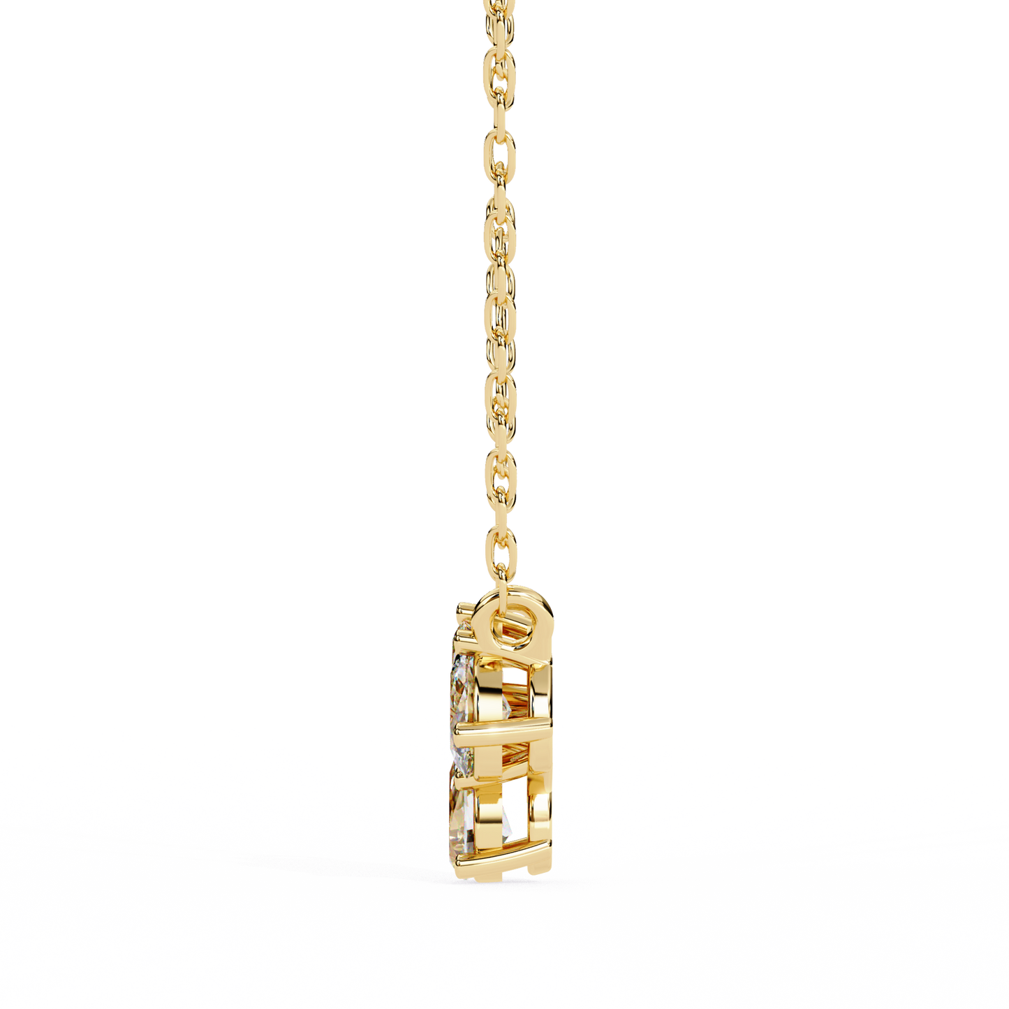 Mixed Cut Diamond Cluster Pendant Necklace
