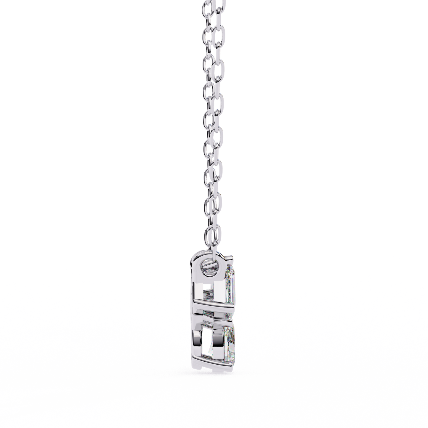 Mixed Cut Diamond Cluster Pendant Necklace