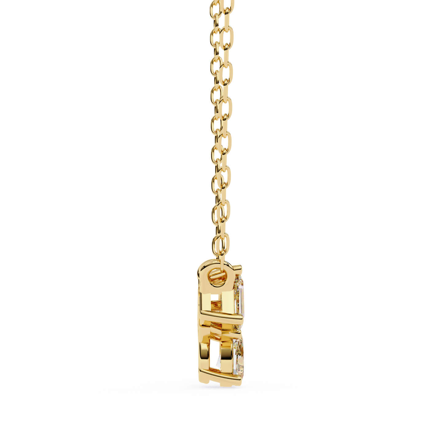 Mixed Cut Diamond Cluster Pendant Necklace