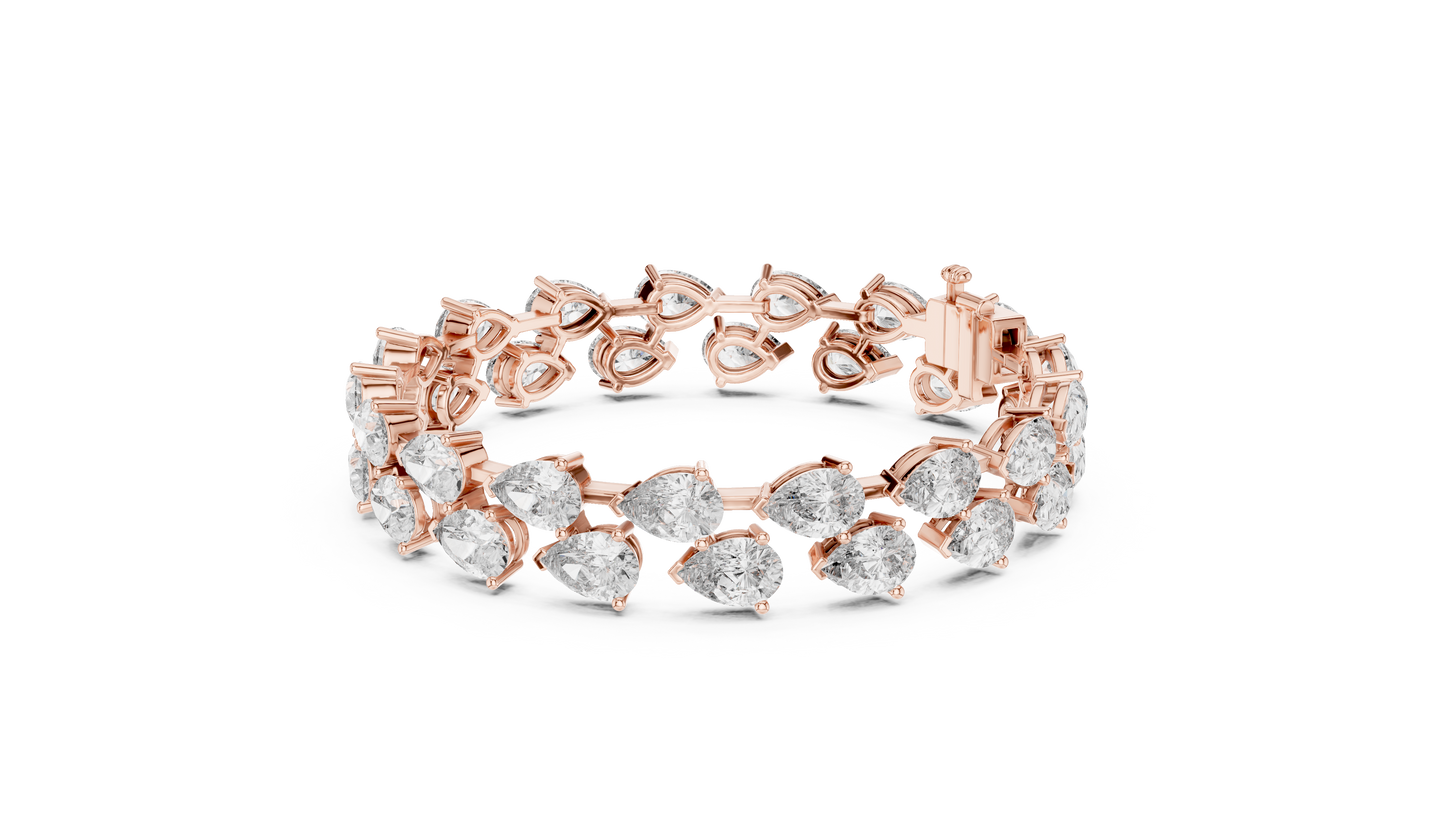 Pear Shaped Diamond Tennis Bracelet