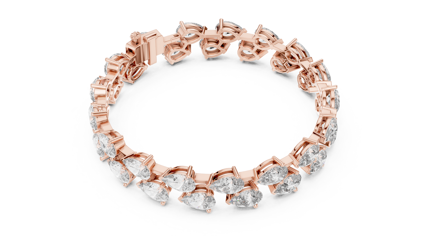 Pear Shaped Diamond Tennis Bracelet