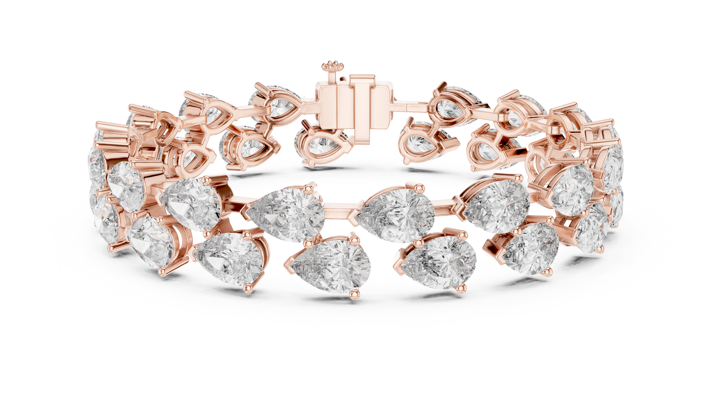 Pear Shaped Diamond Tennis Bracelet