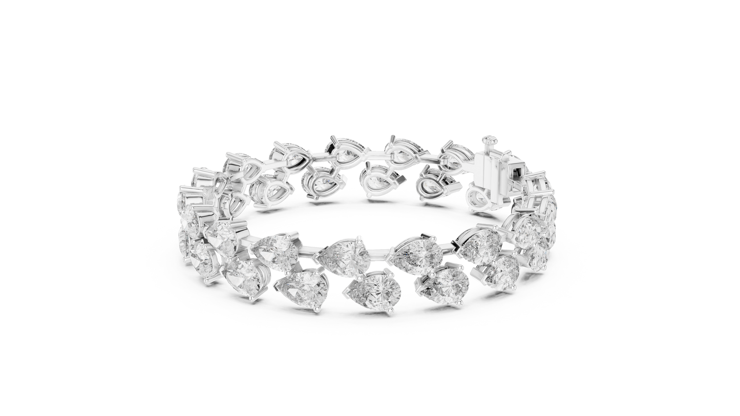 Pear Shaped Diamond Tennis Bracelet
