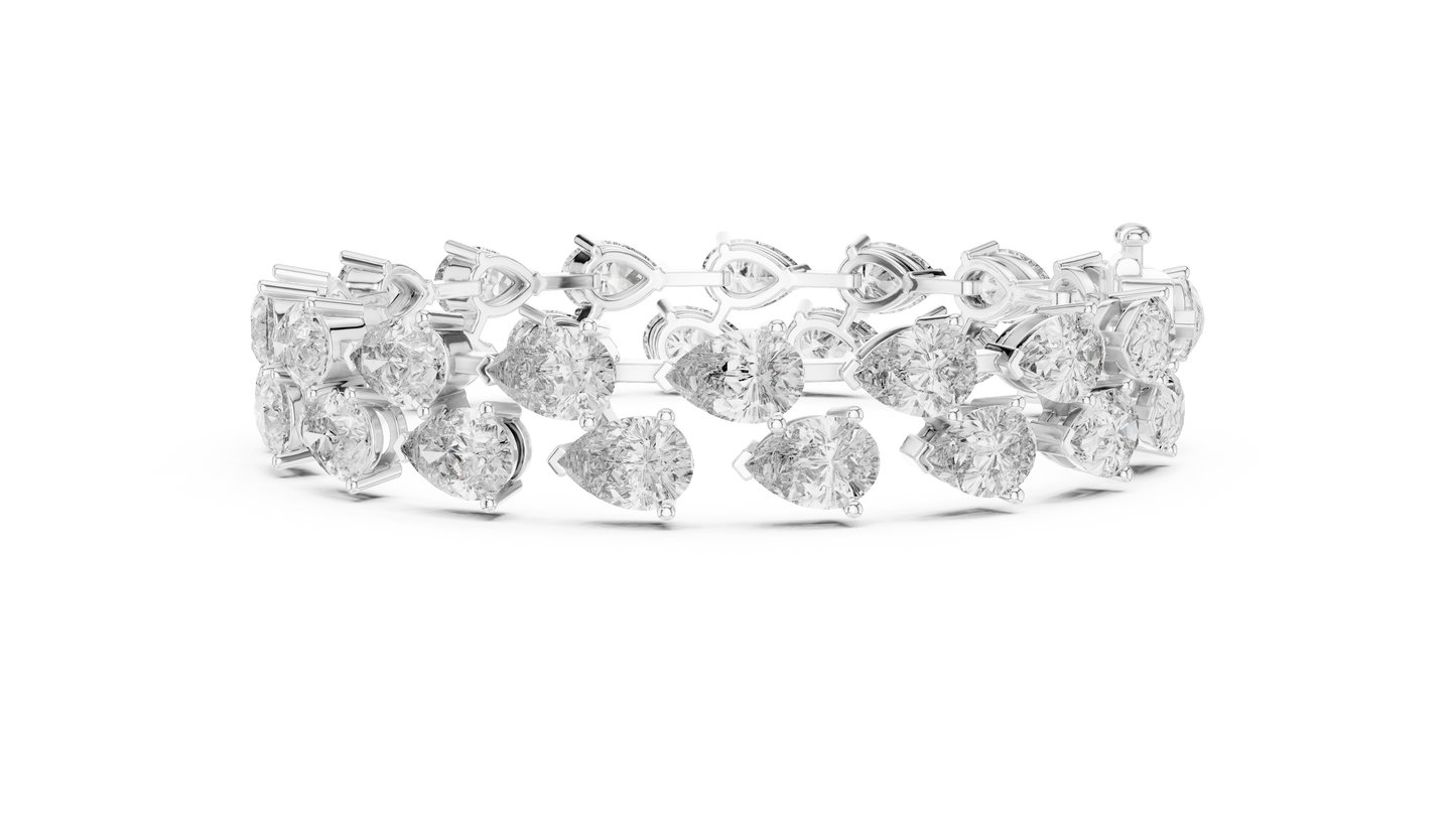 Pear Shaped Diamond Tennis Bracelet