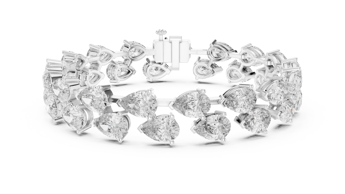 Pear Shaped Diamond Tennis Bracelet