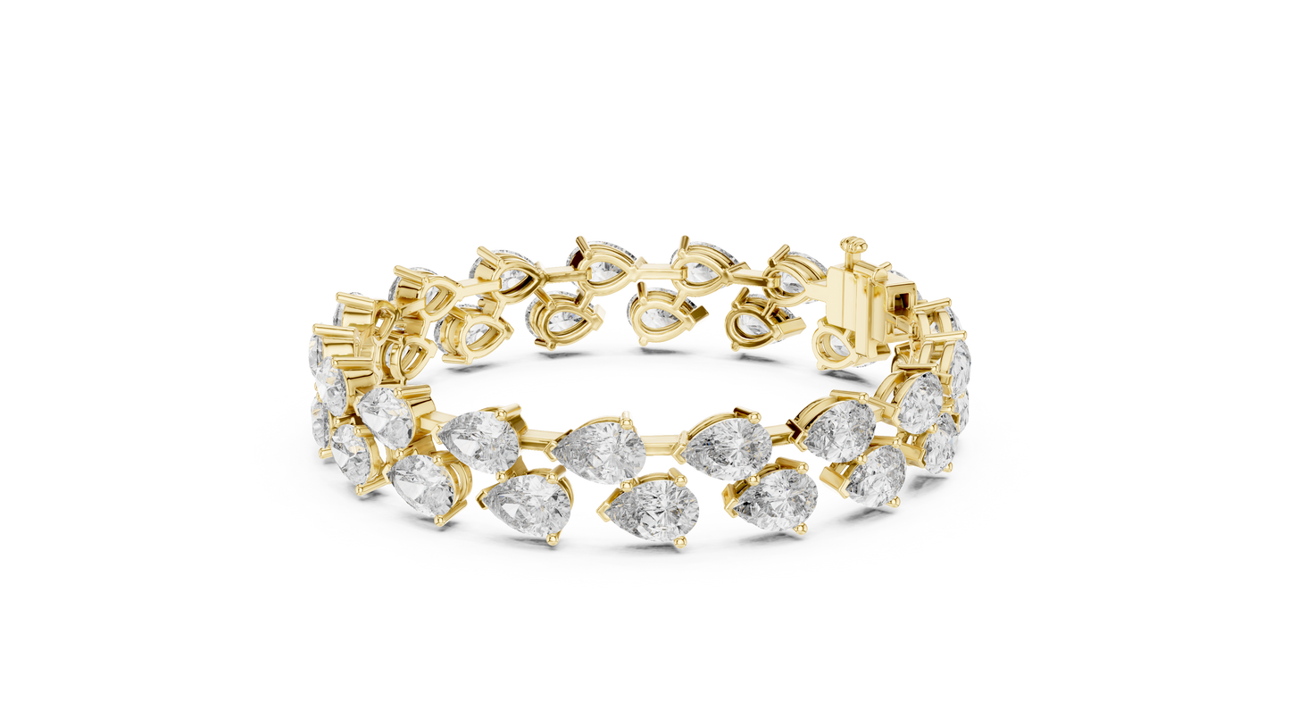 Pear Shaped Diamond Tennis Bracelet