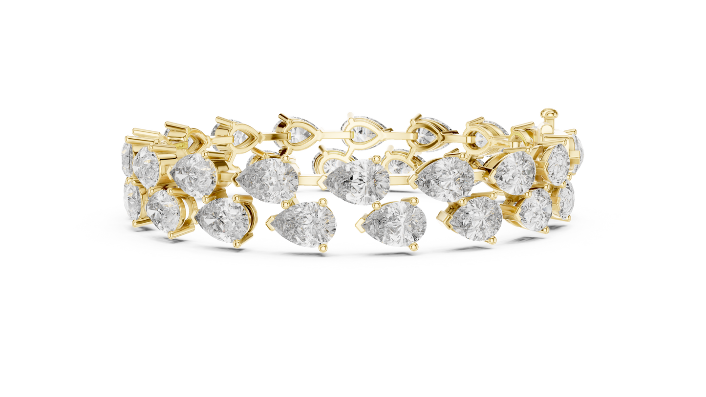 Pear Shaped Diamond Tennis Bracelet